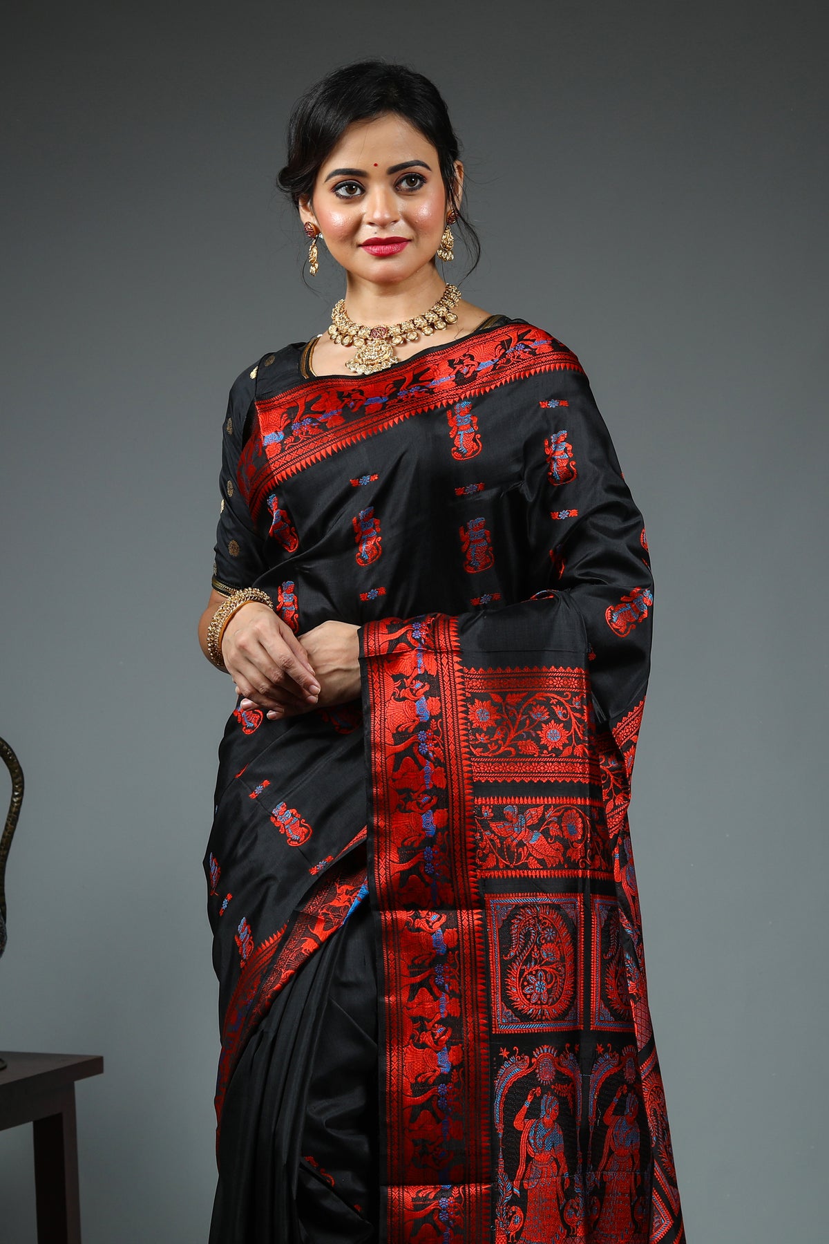 Black Pure Baluchari Saree