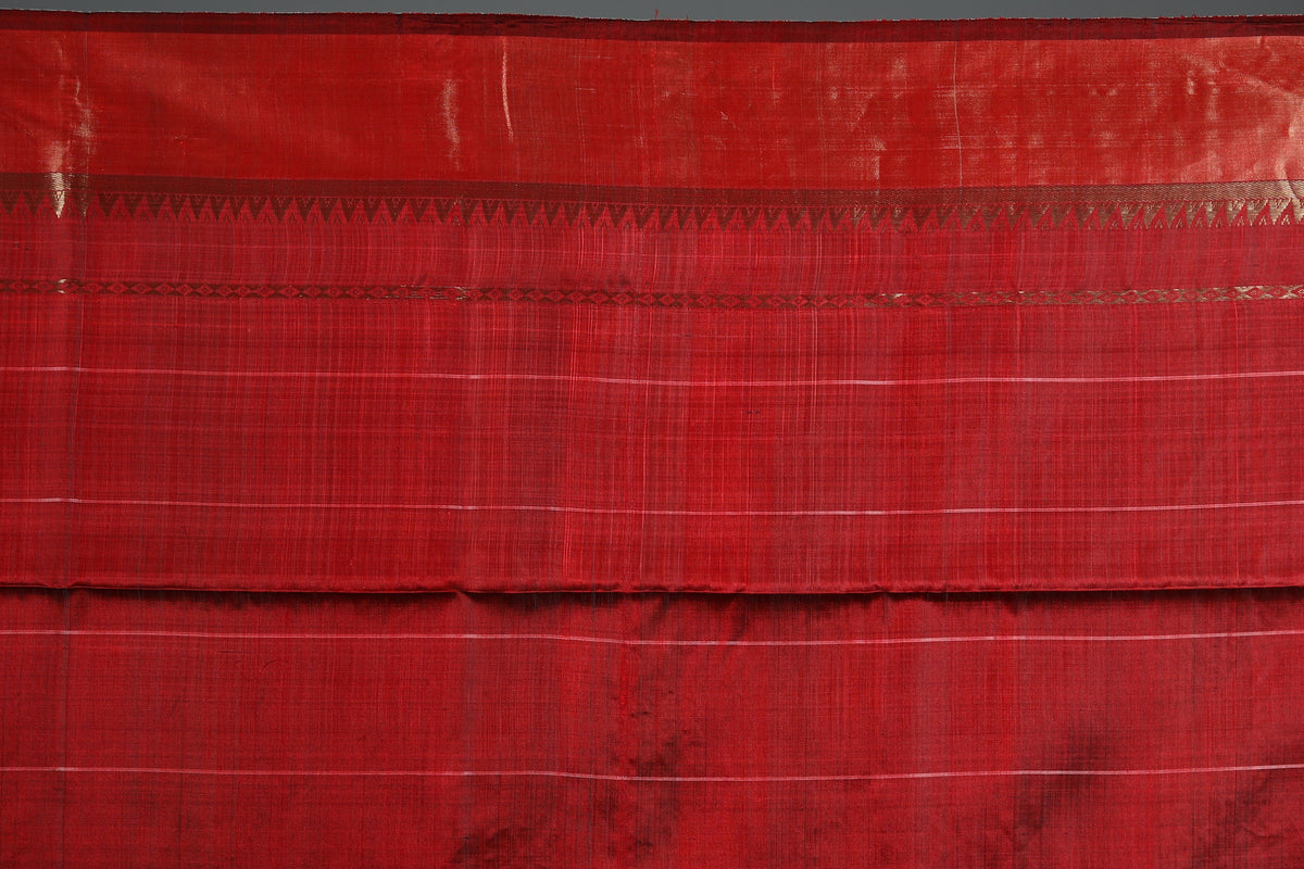 Black Pure Checkered Kanjivaram Kalashetra Saree