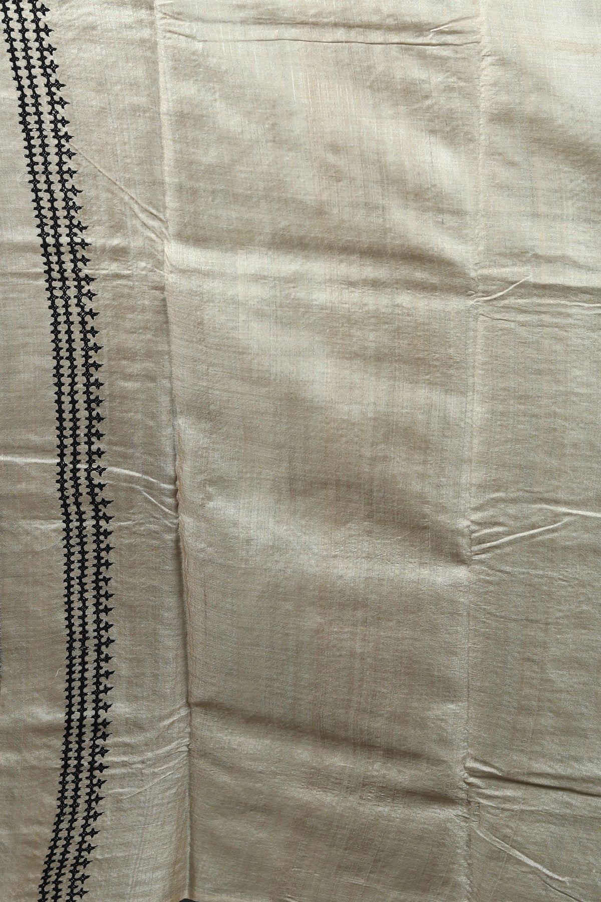 Beige Pure Tussar Saree