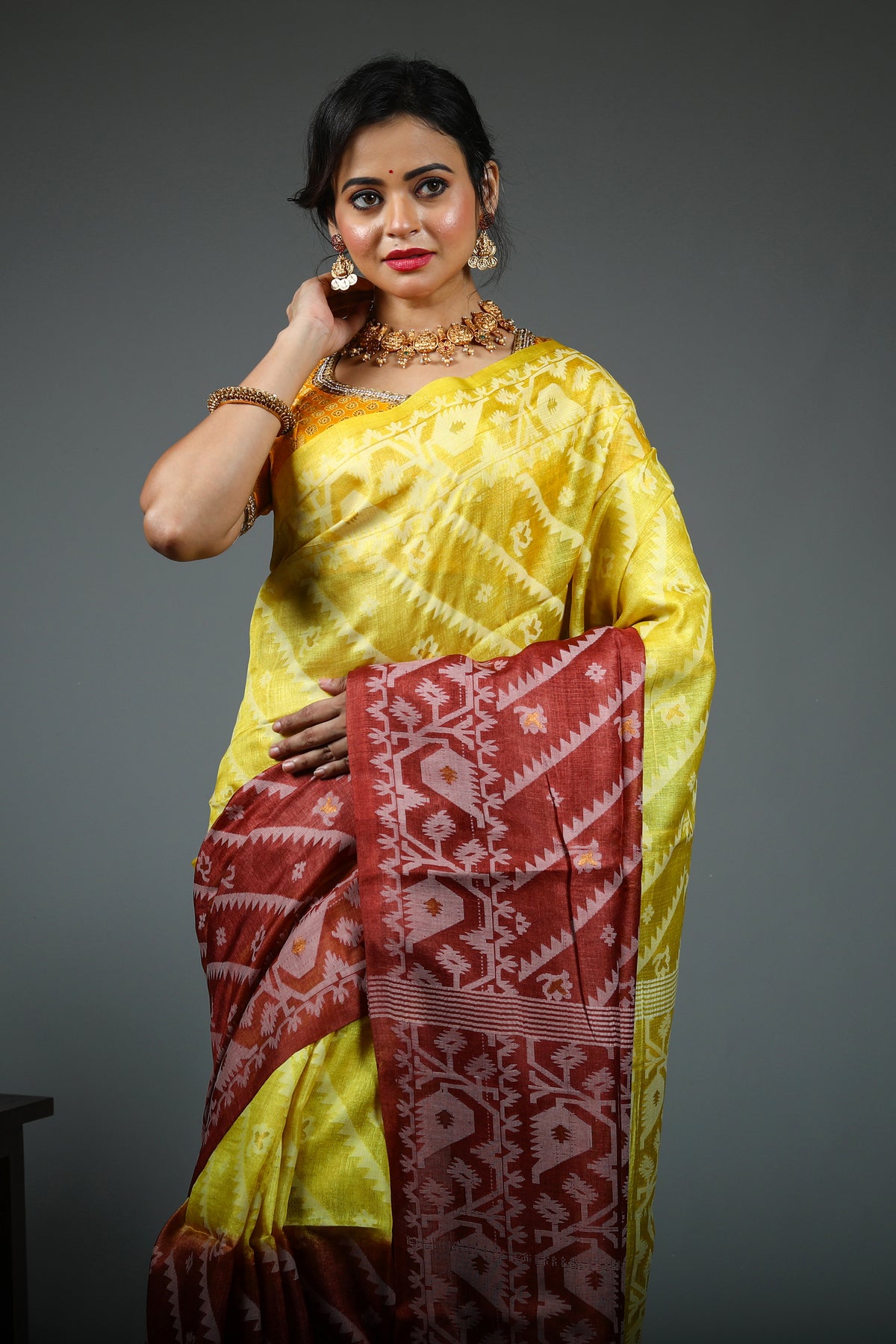 Light Yellow Pure Tussar Saree