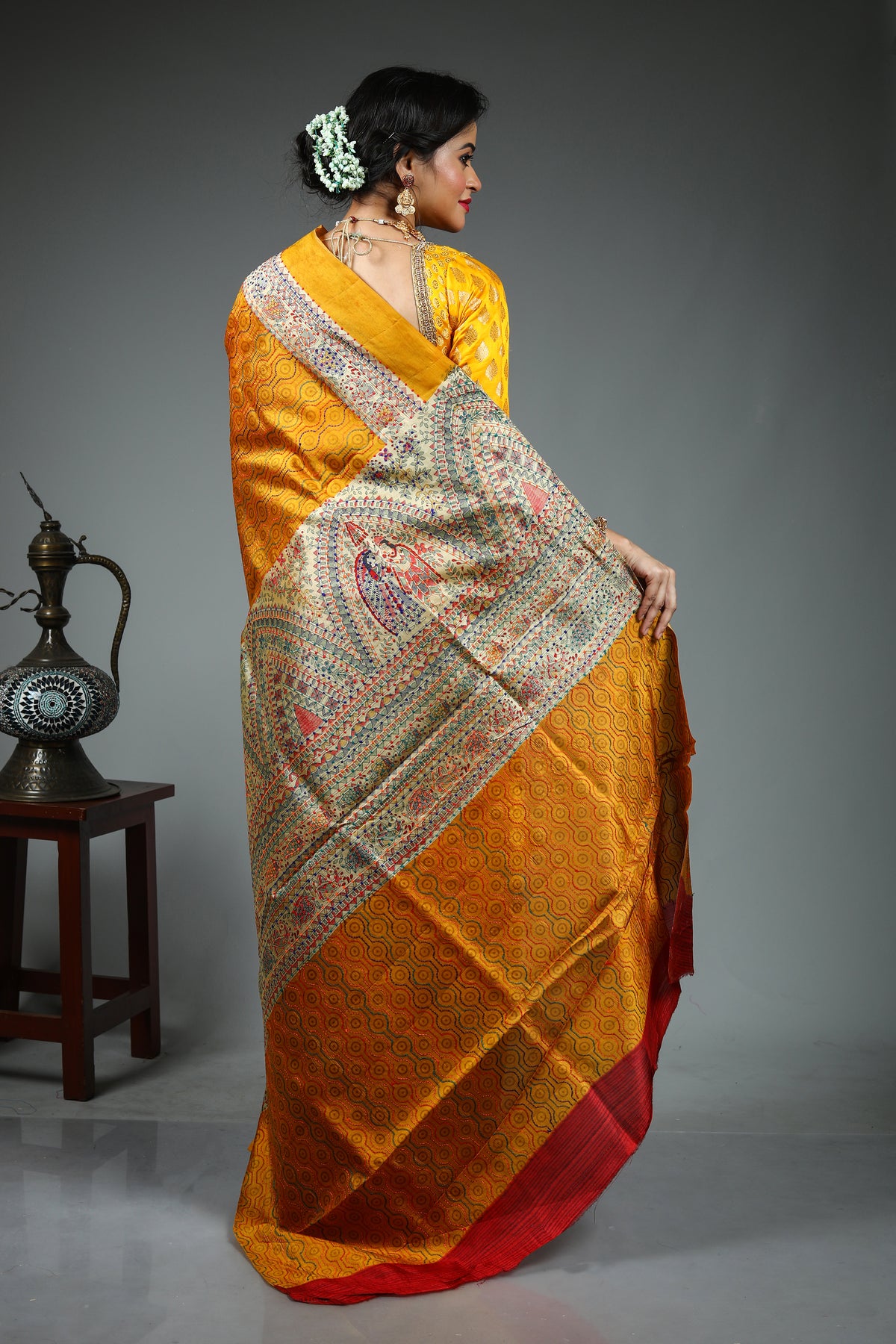 Yellow Pure Silk Saree