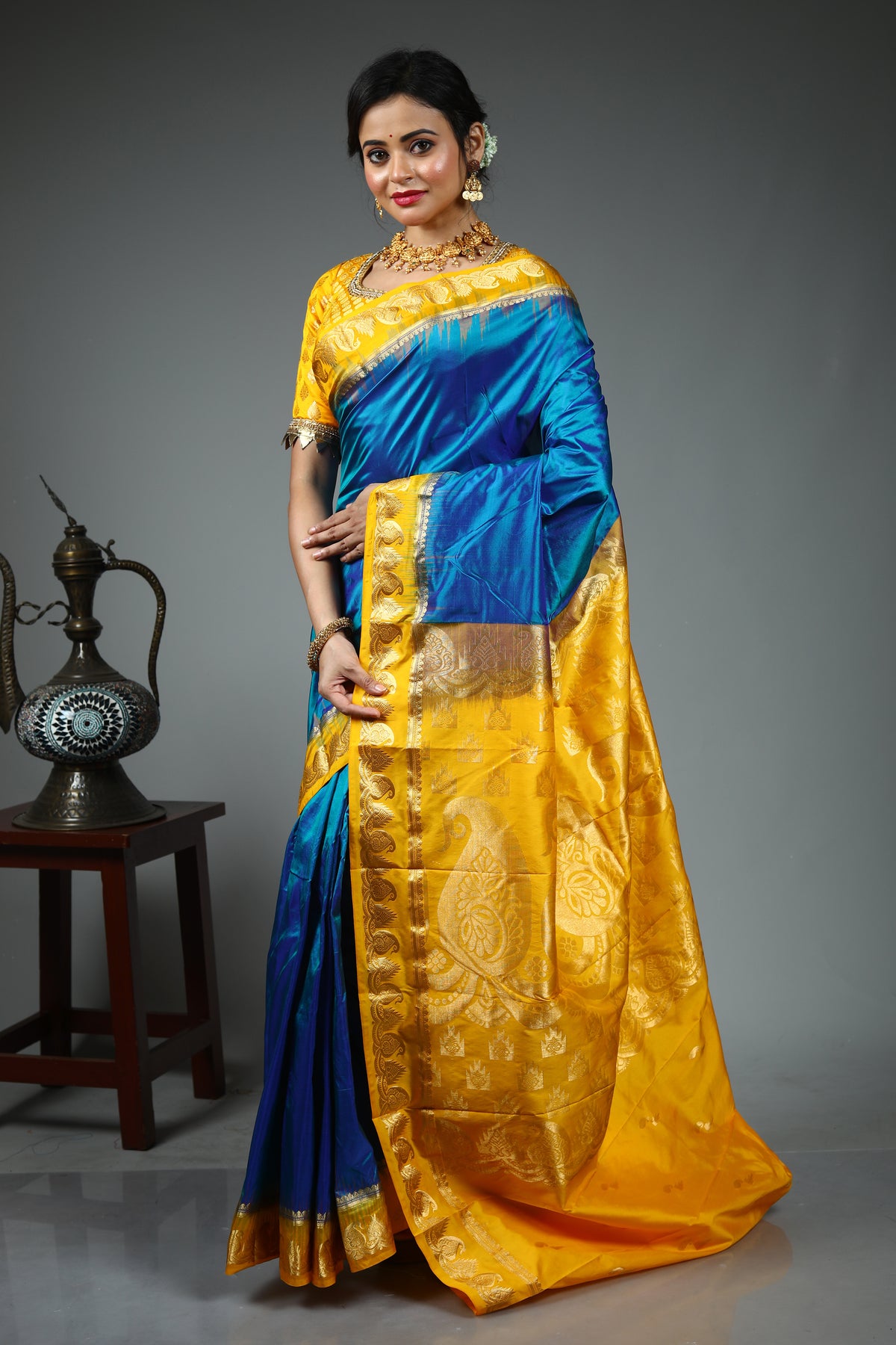 Blue Pure Kanjivaram Silk Saree