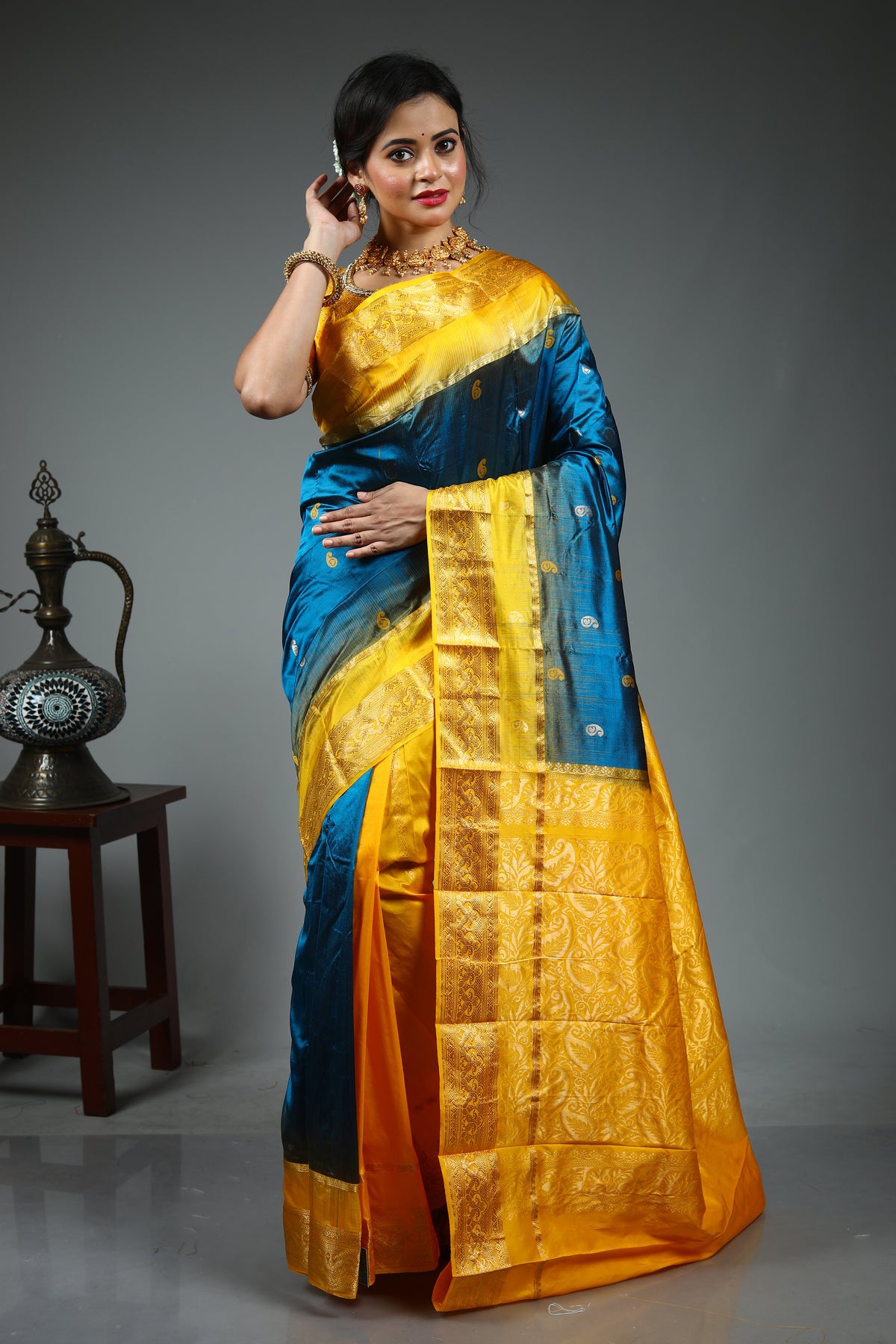 Blue Pure Kanjivaram Silk Saree
