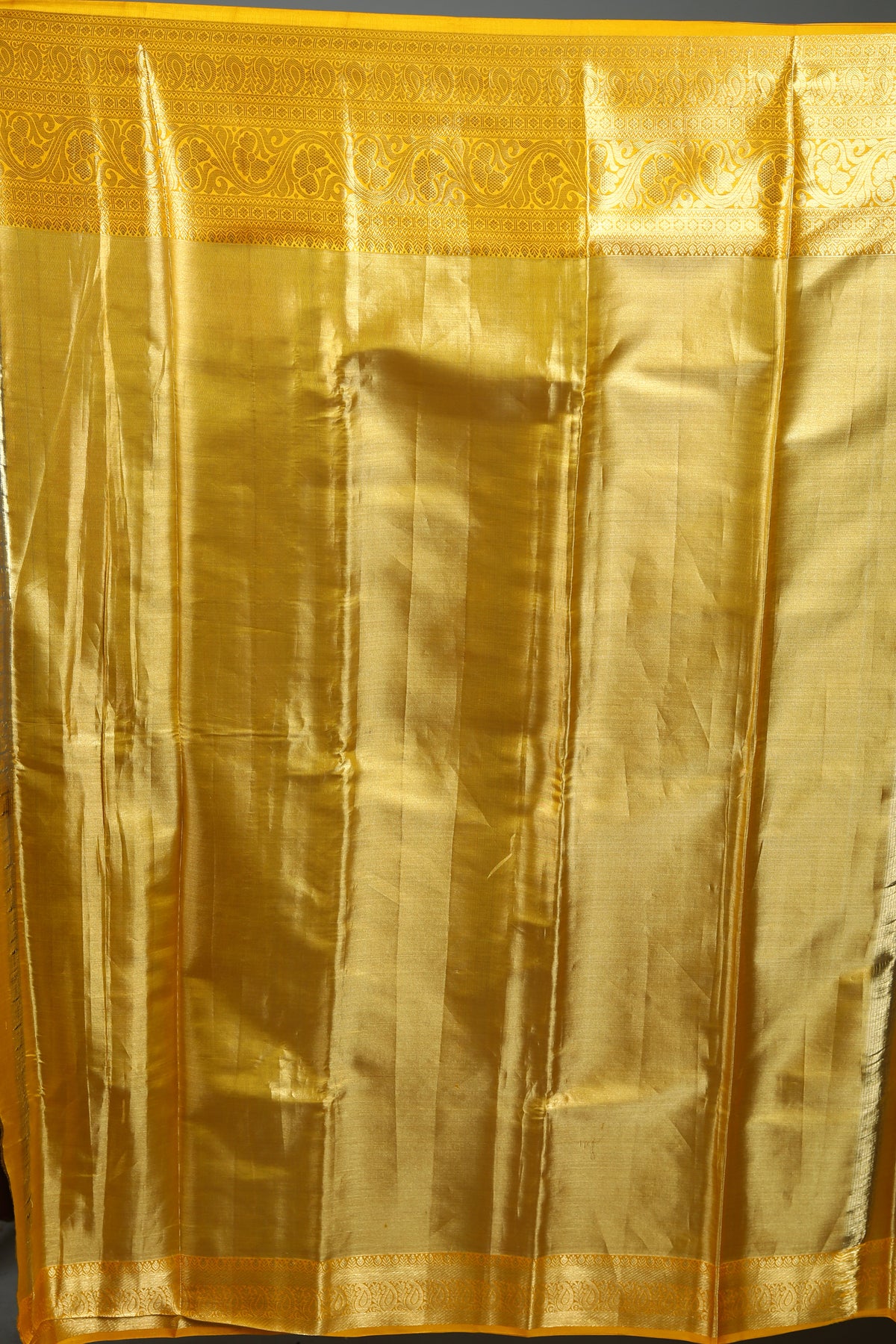 Mustard Pure Tissue Kanjivaram Silk Saree