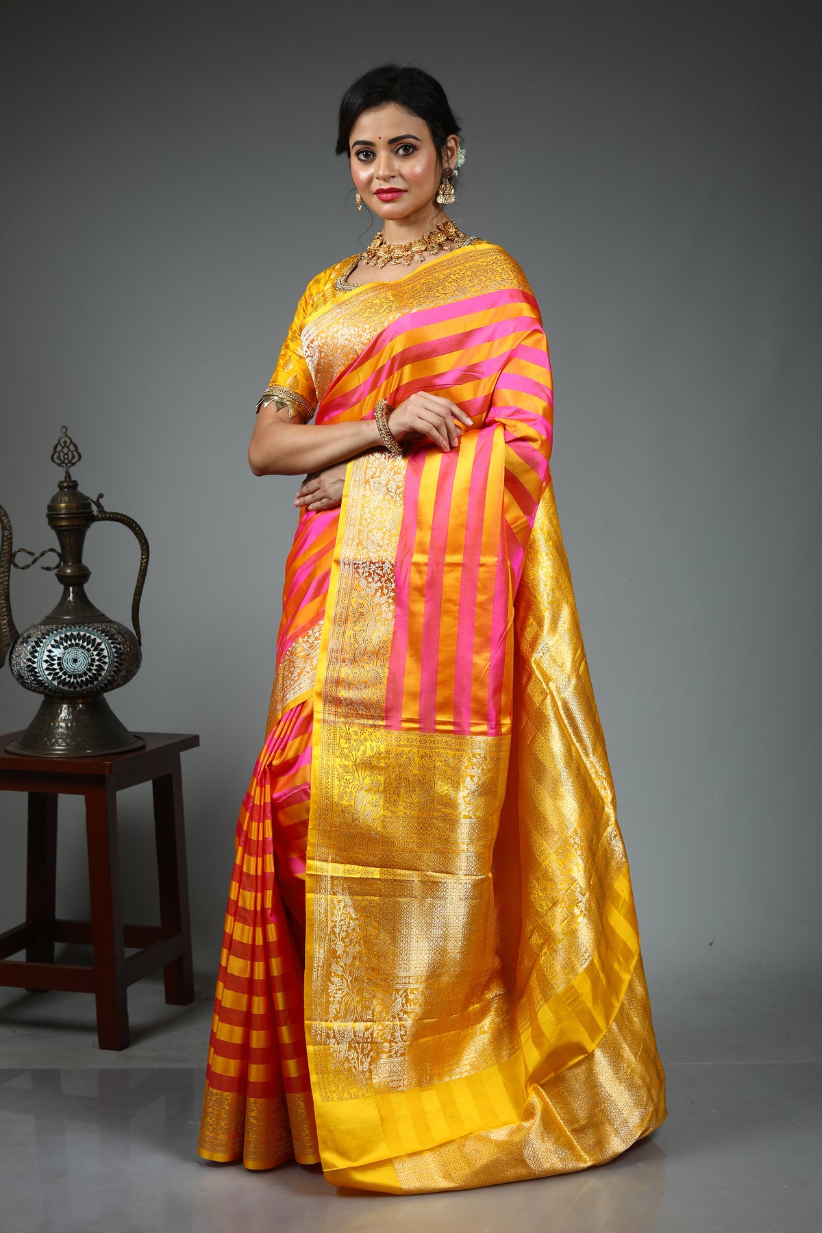 Pink Pure Katan Saree