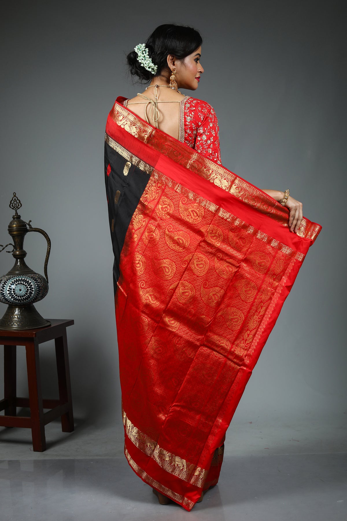 Black Pure Kanjivaram Silk Saree