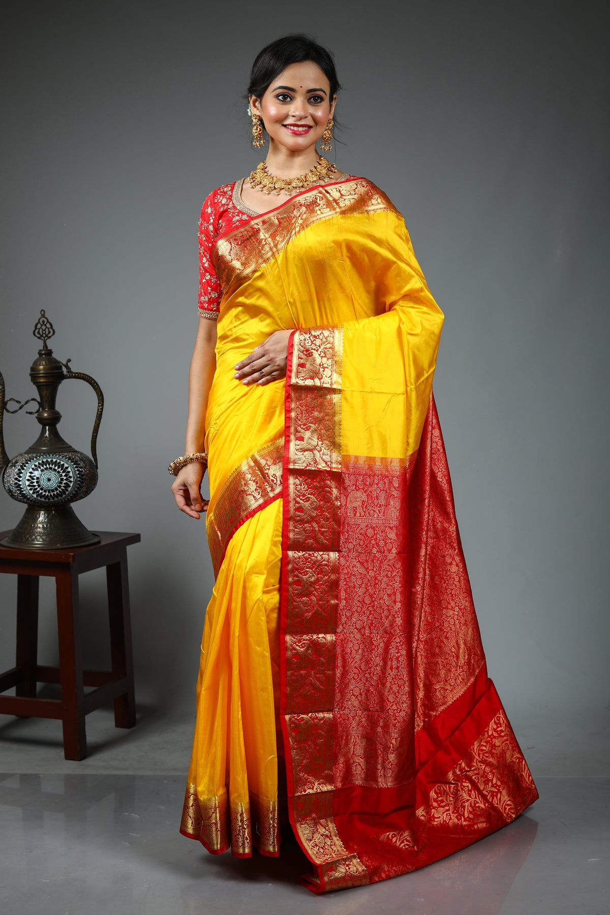 Yellow Pure Kanjivaram Saree