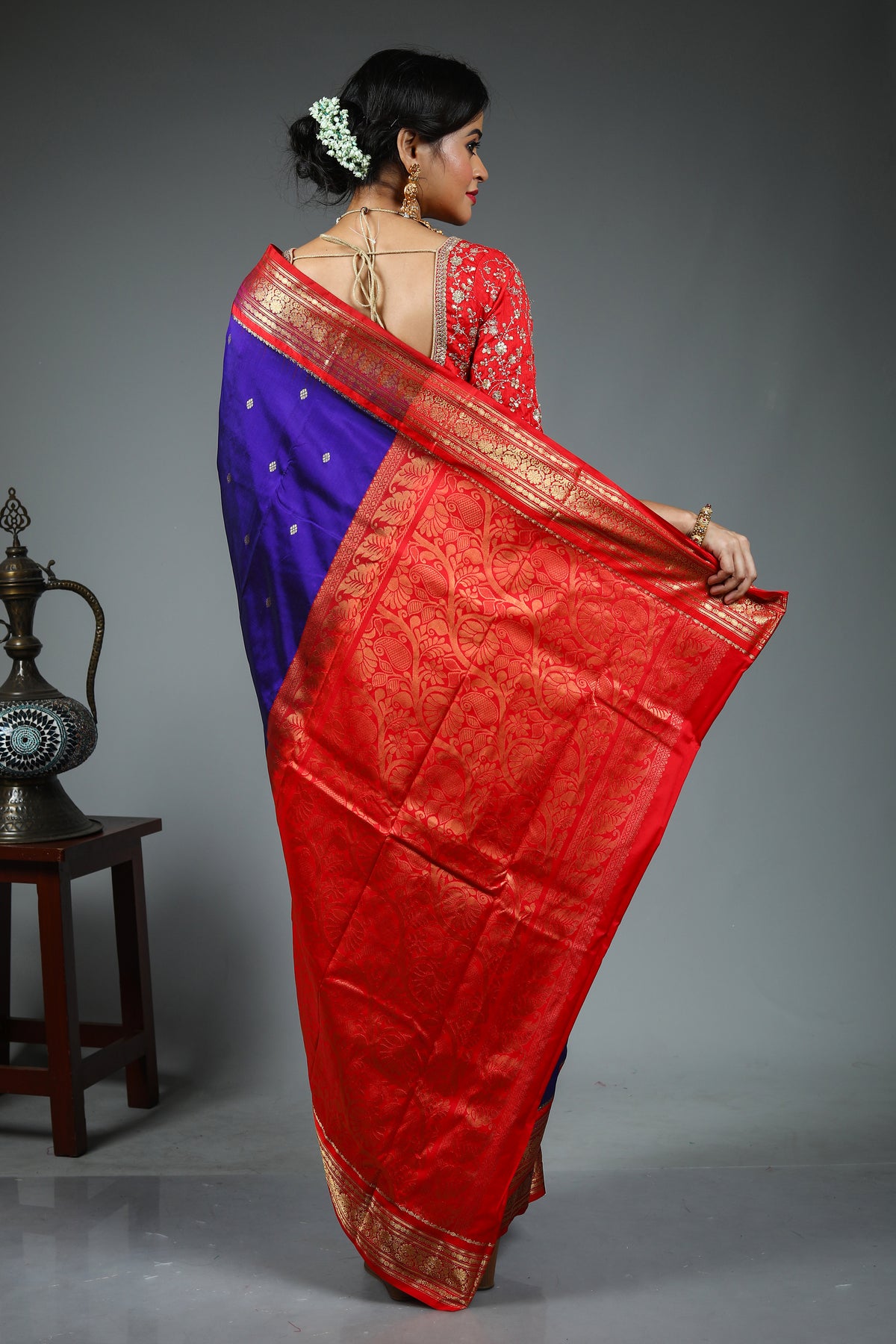 Royal Blue Pure Kanjivaram Silk Saree