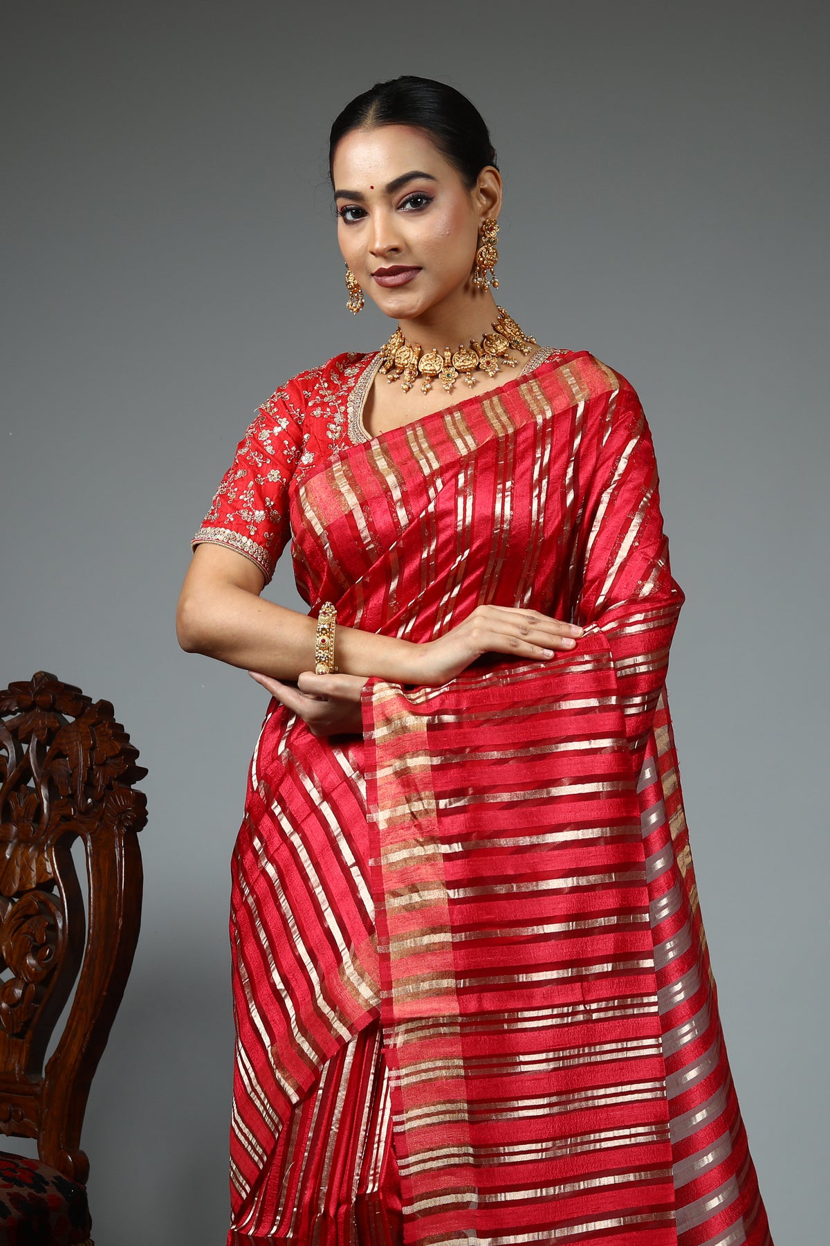 Pink Tussar Saree