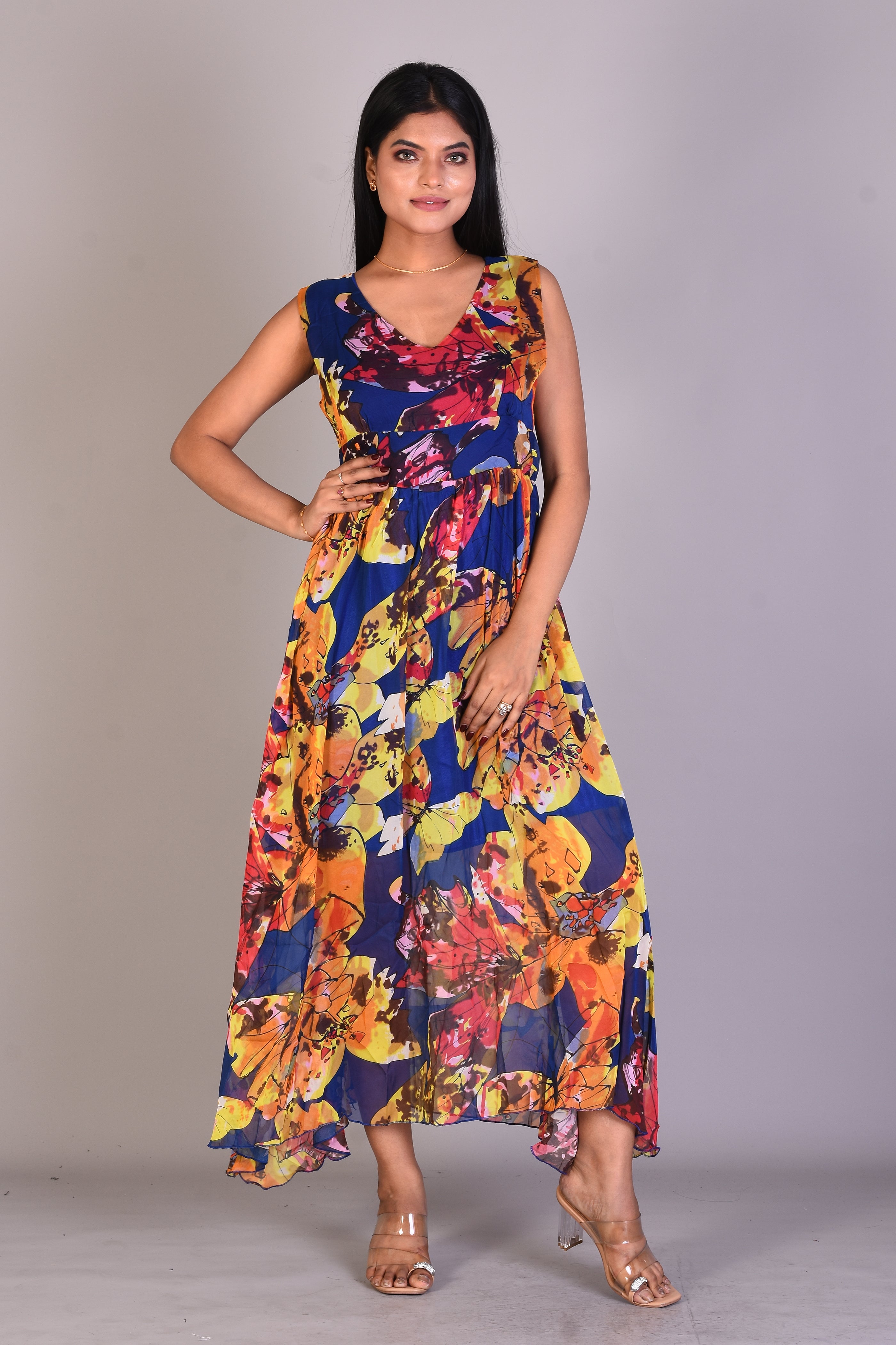 Stunning Navy Blue One-piece Dress - Keya Seth Exclusive