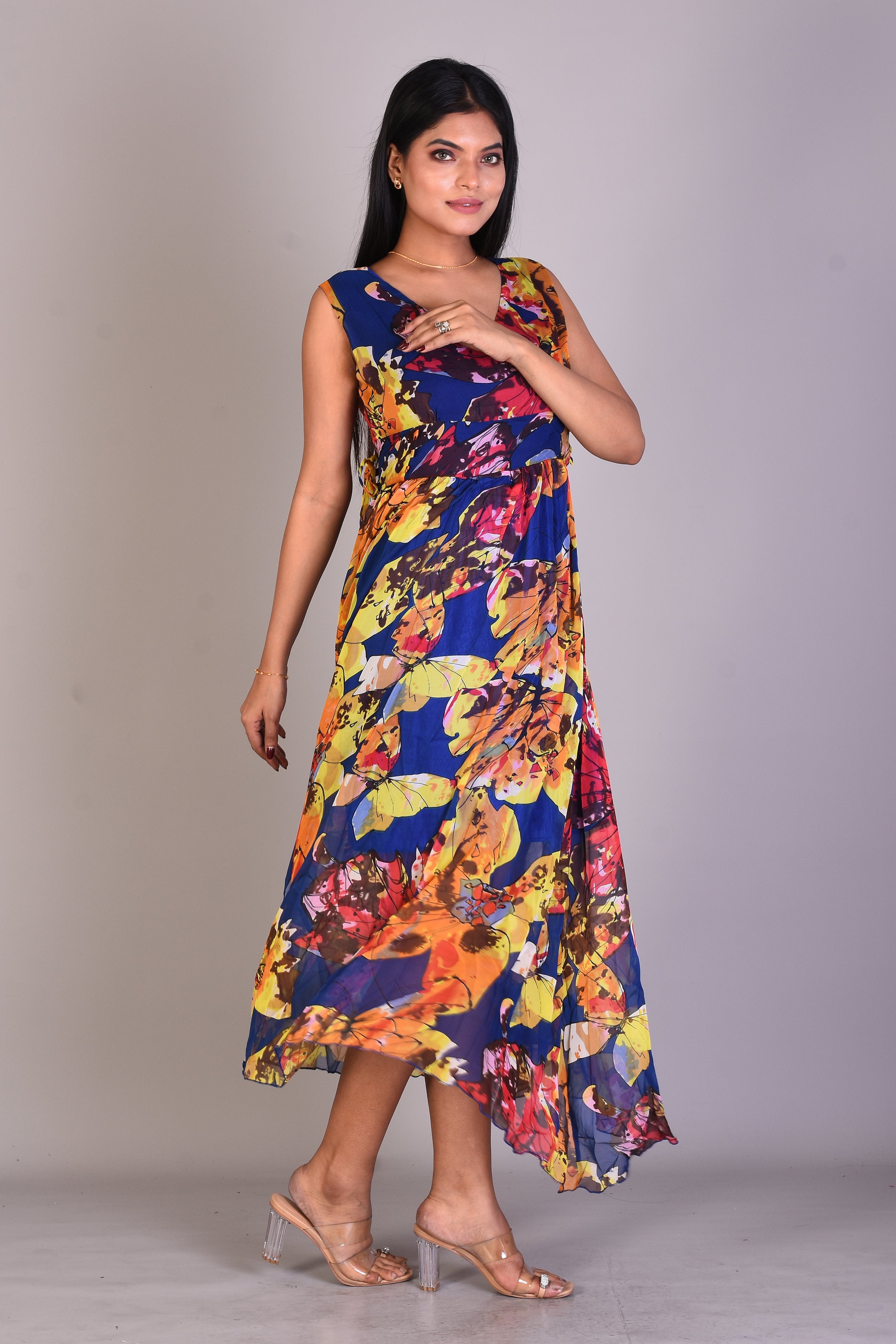 Stunning Navy Blue One-piece Dress - Keya Seth Exclusive