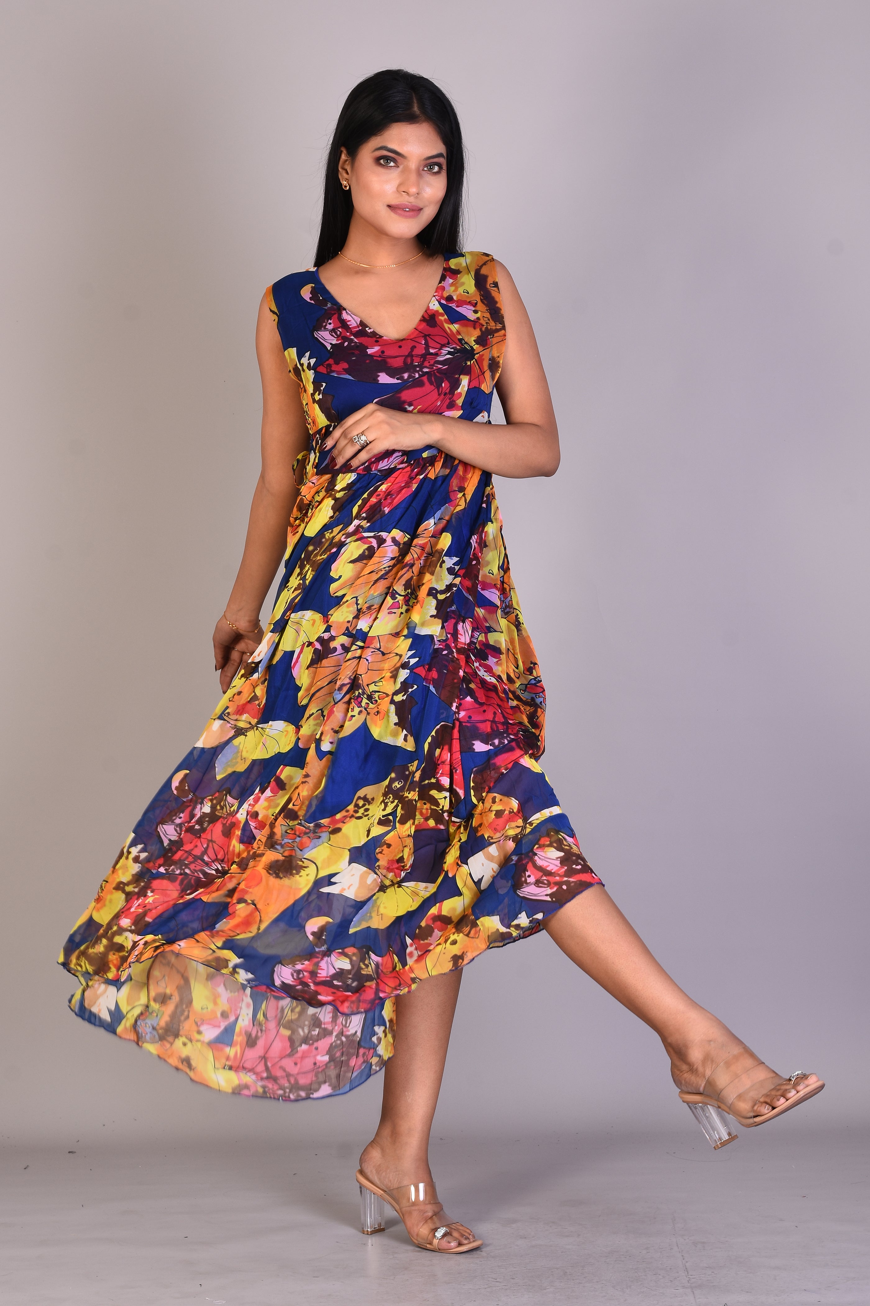Stunning Navy Blue One-piece Dress - Keya Seth Exclusive