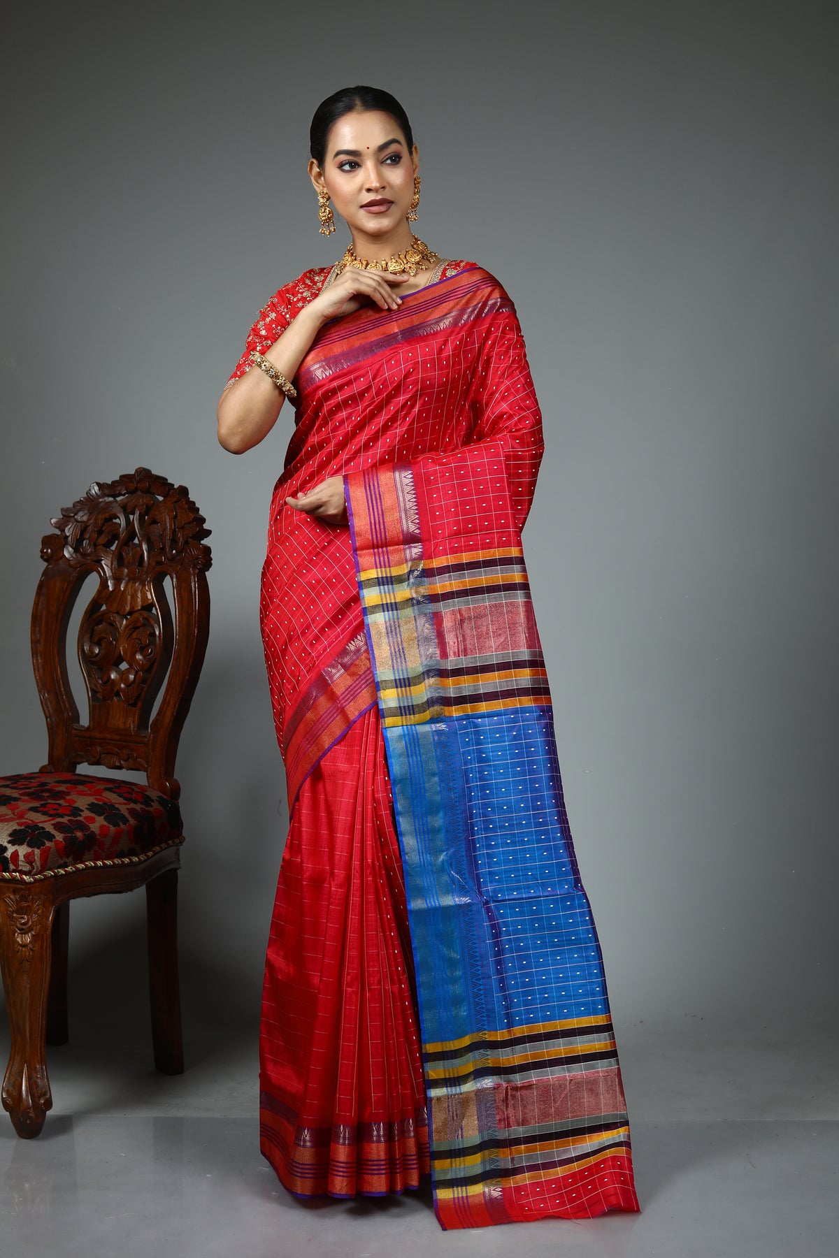 Maroon Kalashetra Saree