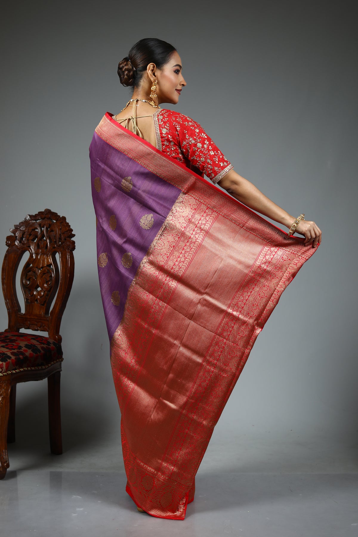 Purple Tussar Saree