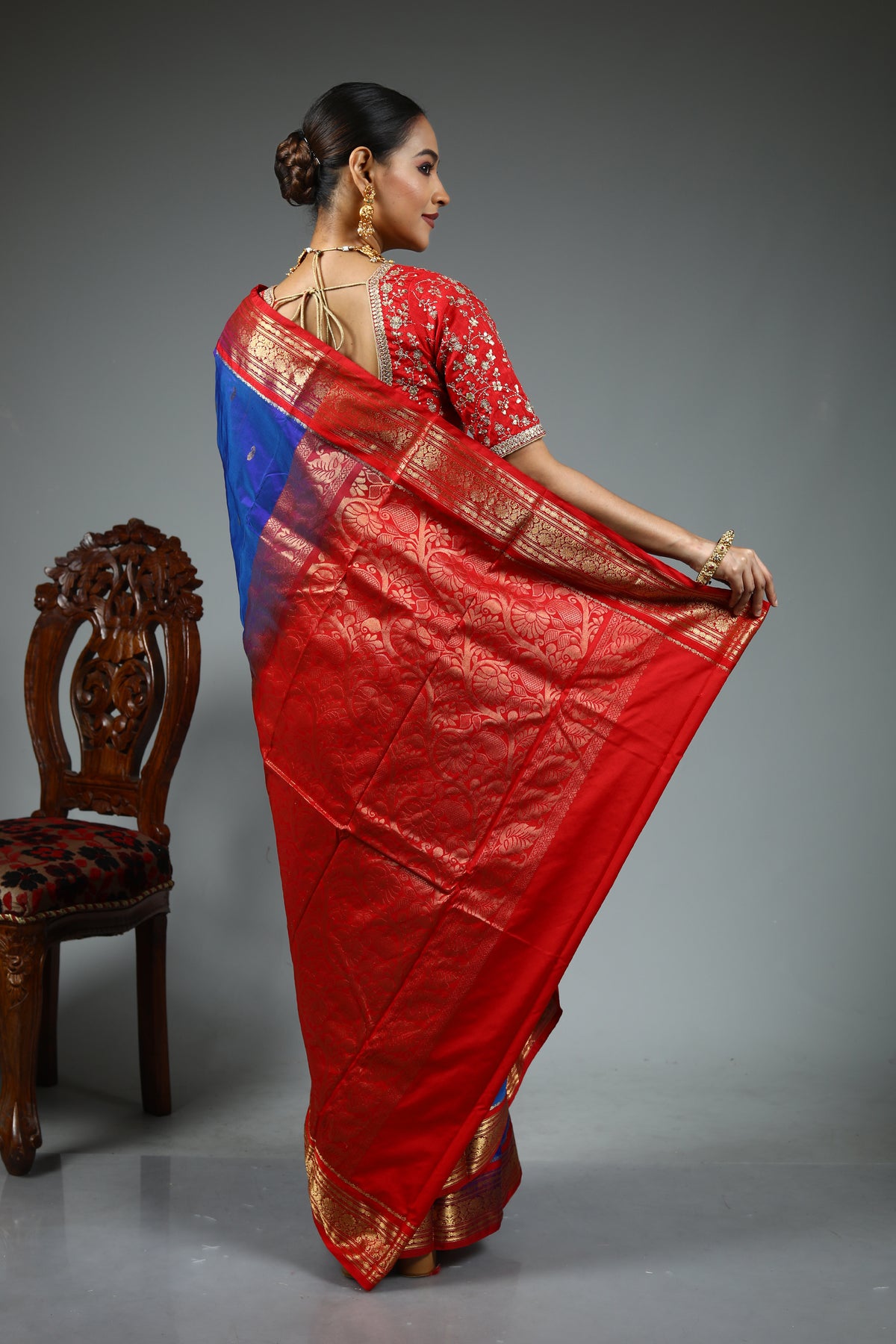 Royal Blue Pure Kanjivaram Silk Saree