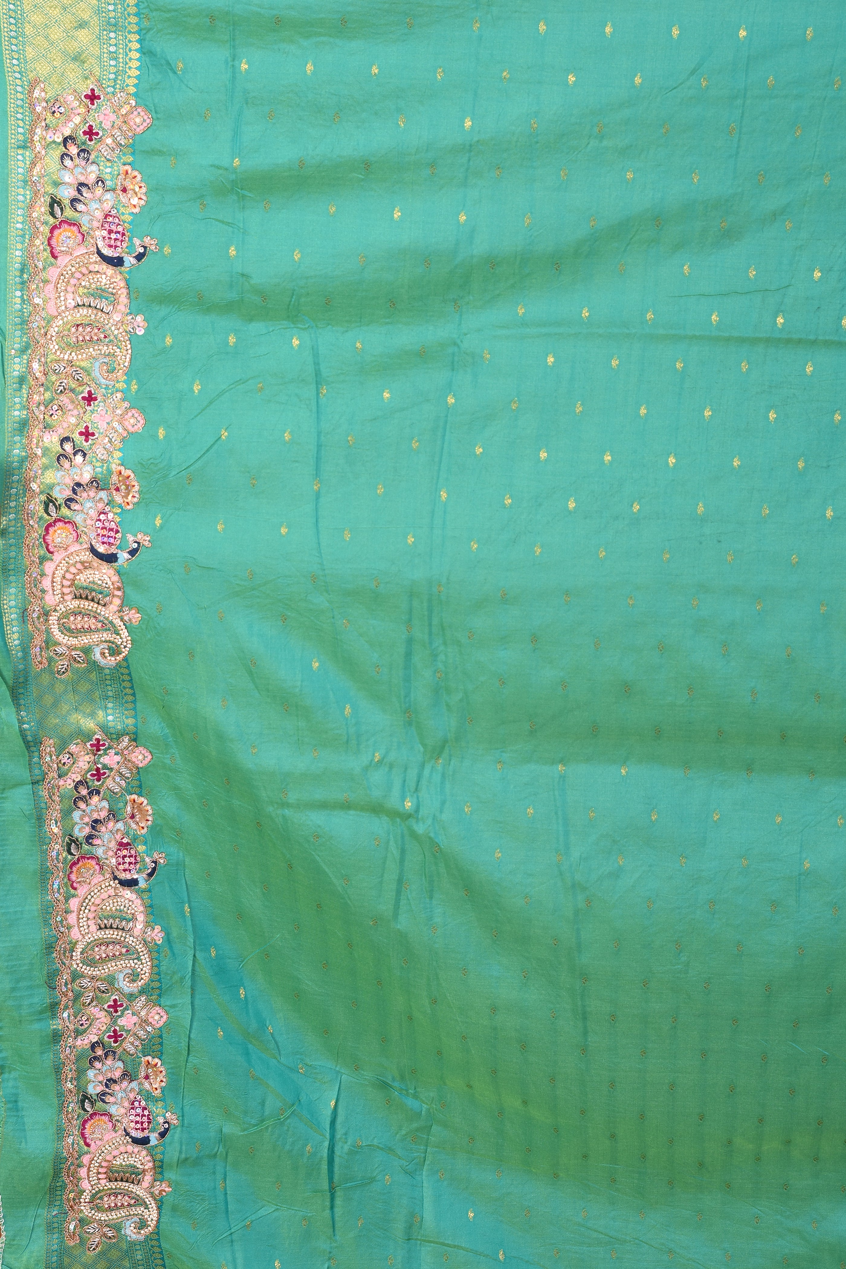 Green Blended Tissue Saree - Keya Seth Exclusive