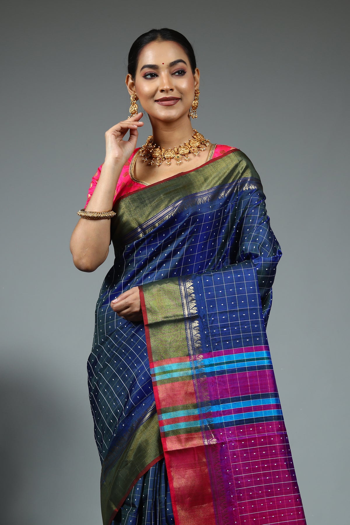 Blue Kalashetra Saree
