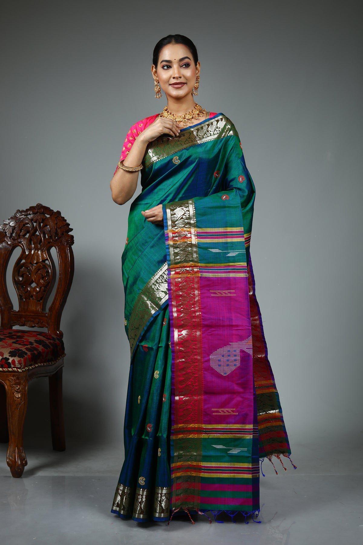 Green Kalashetra Saree