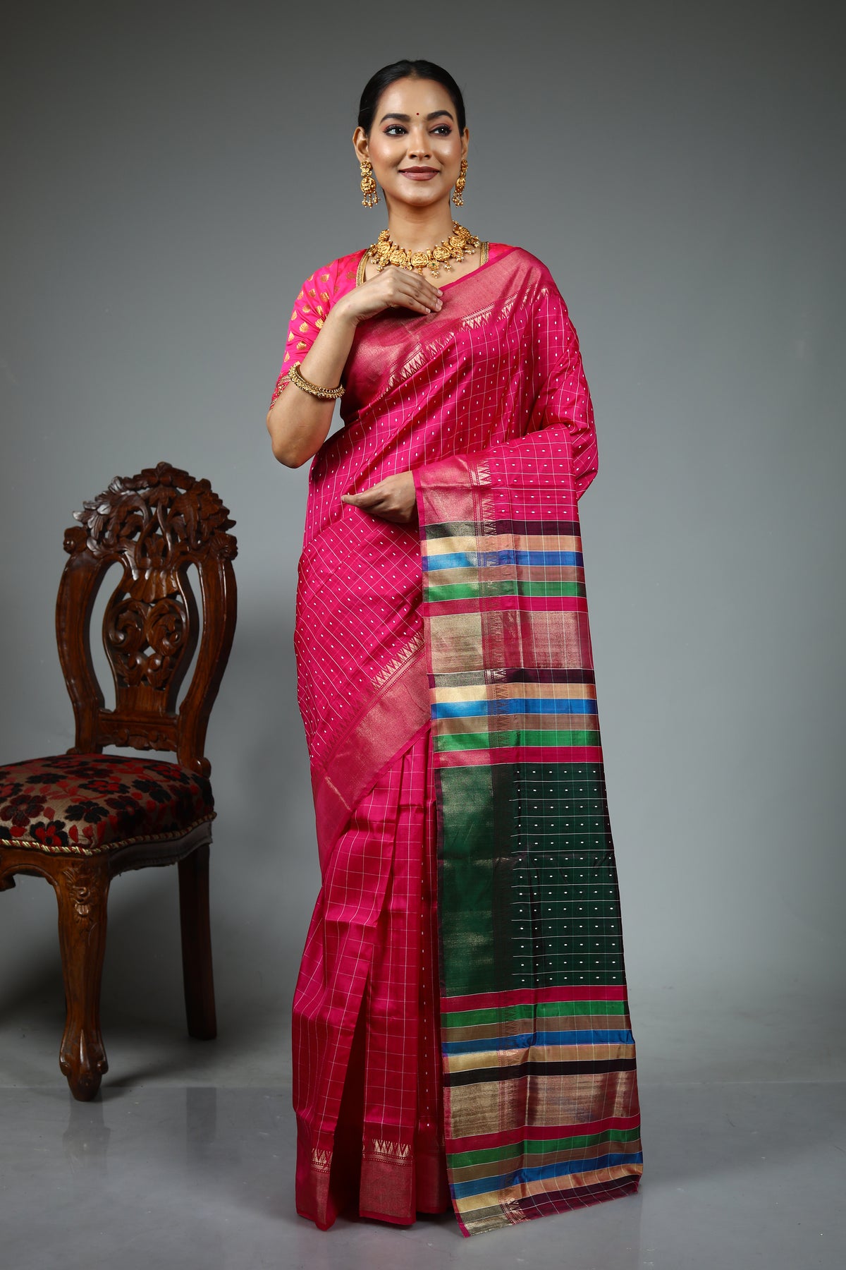 Pink Kalashetra Saree