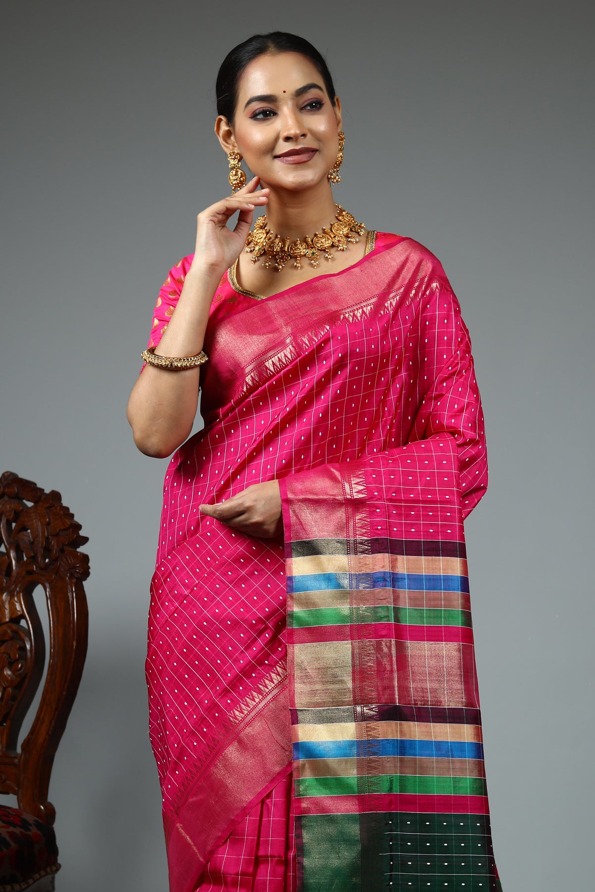 Pink Kalashetra Saree