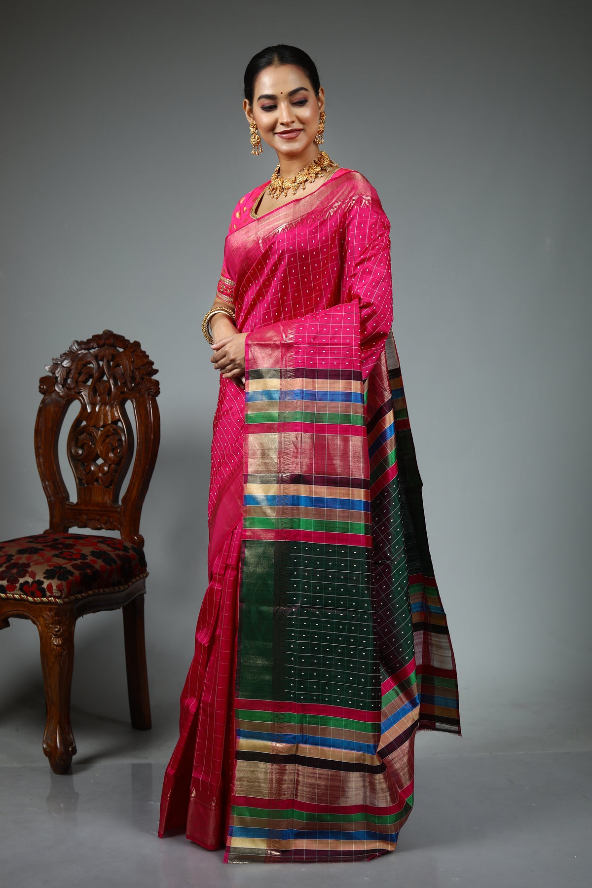 Pink Kalashetra Saree