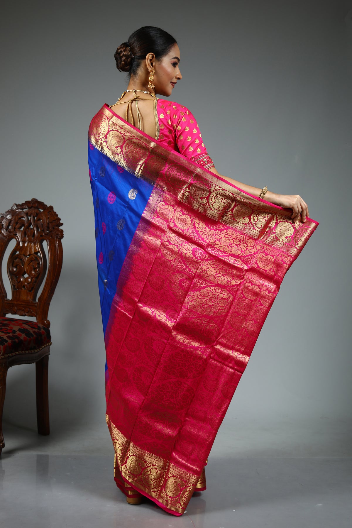 Royal Blue Pure Kanjivaram Silk Saree