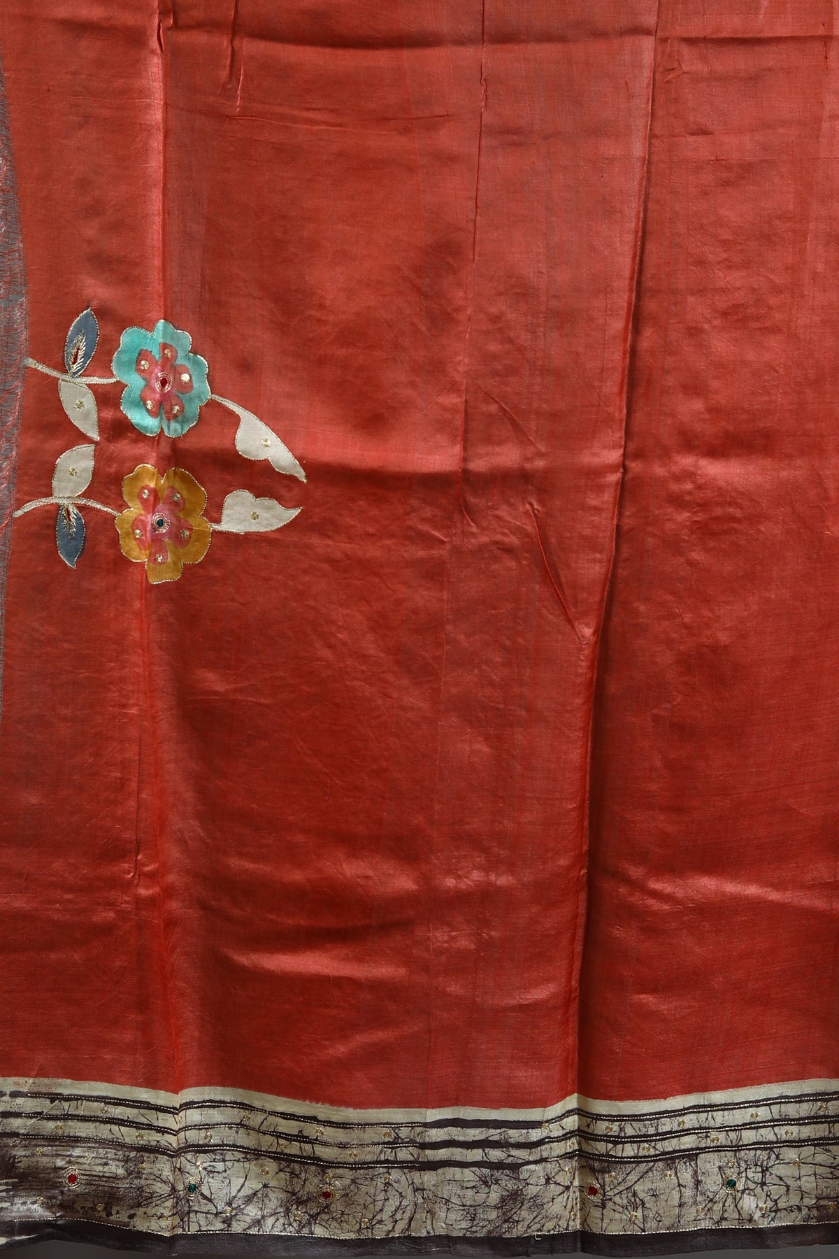 Rust Pure Silk Saree
