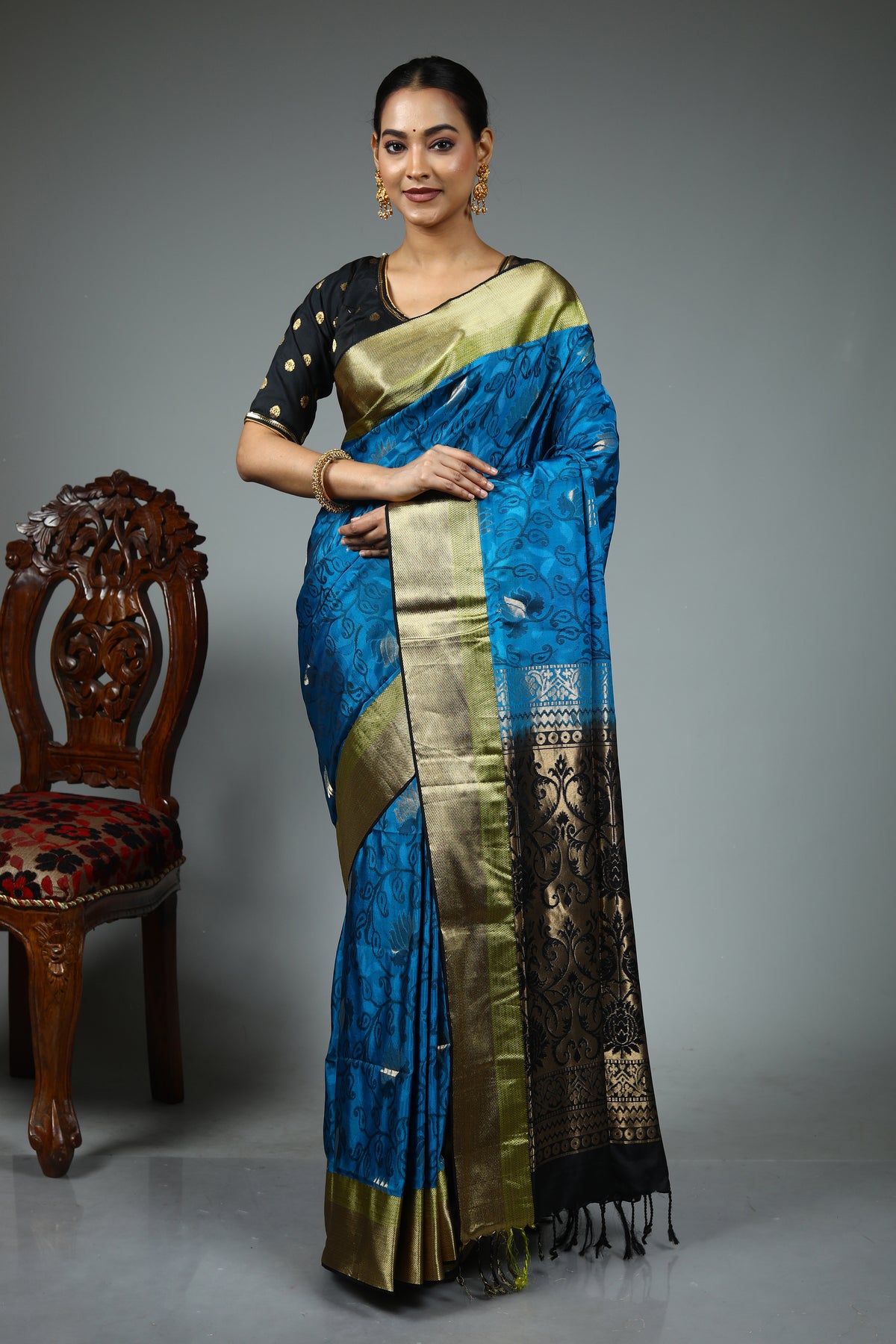 Blue Pure Aarni Silk Saree