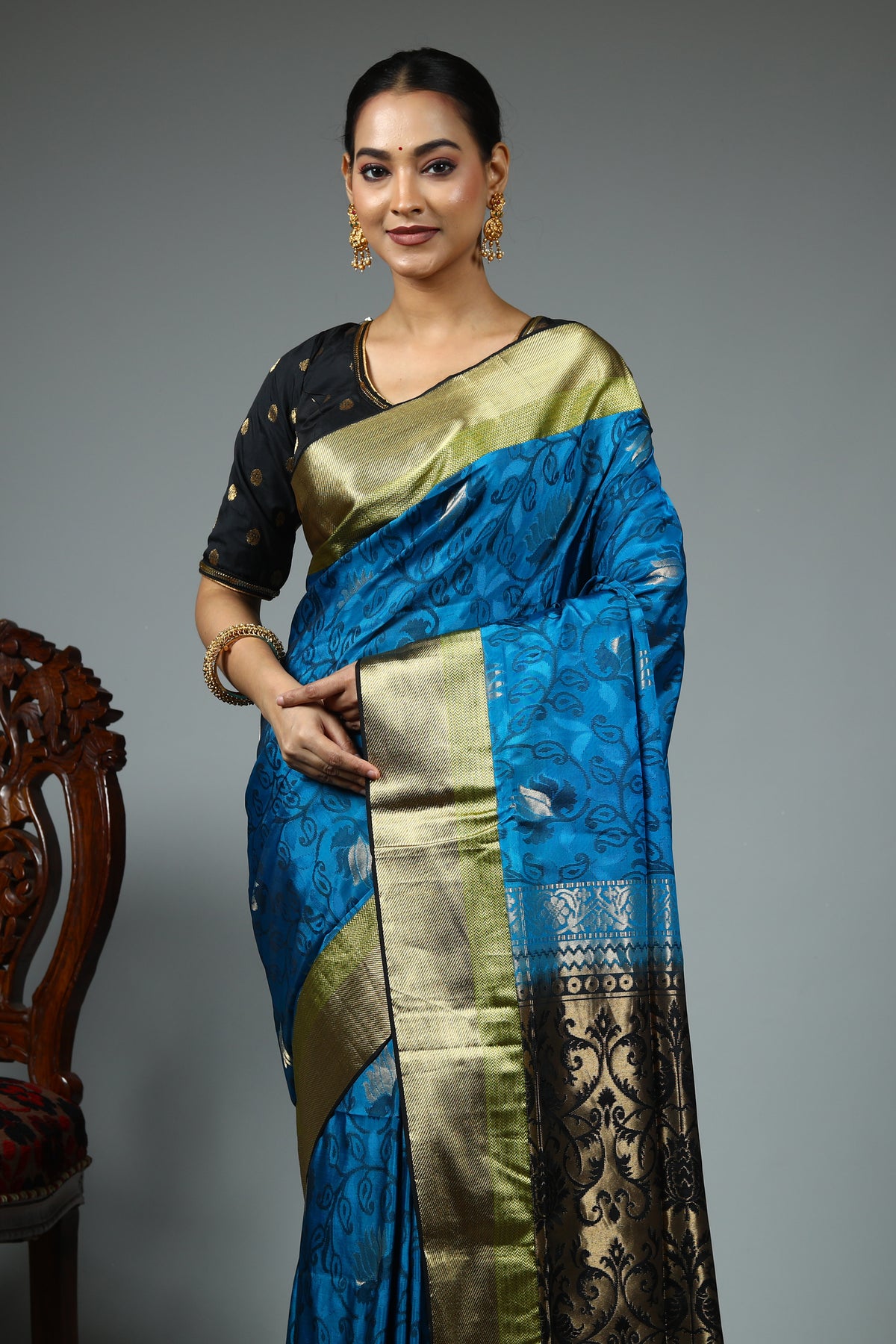 Blue Pure Aarni Silk Saree