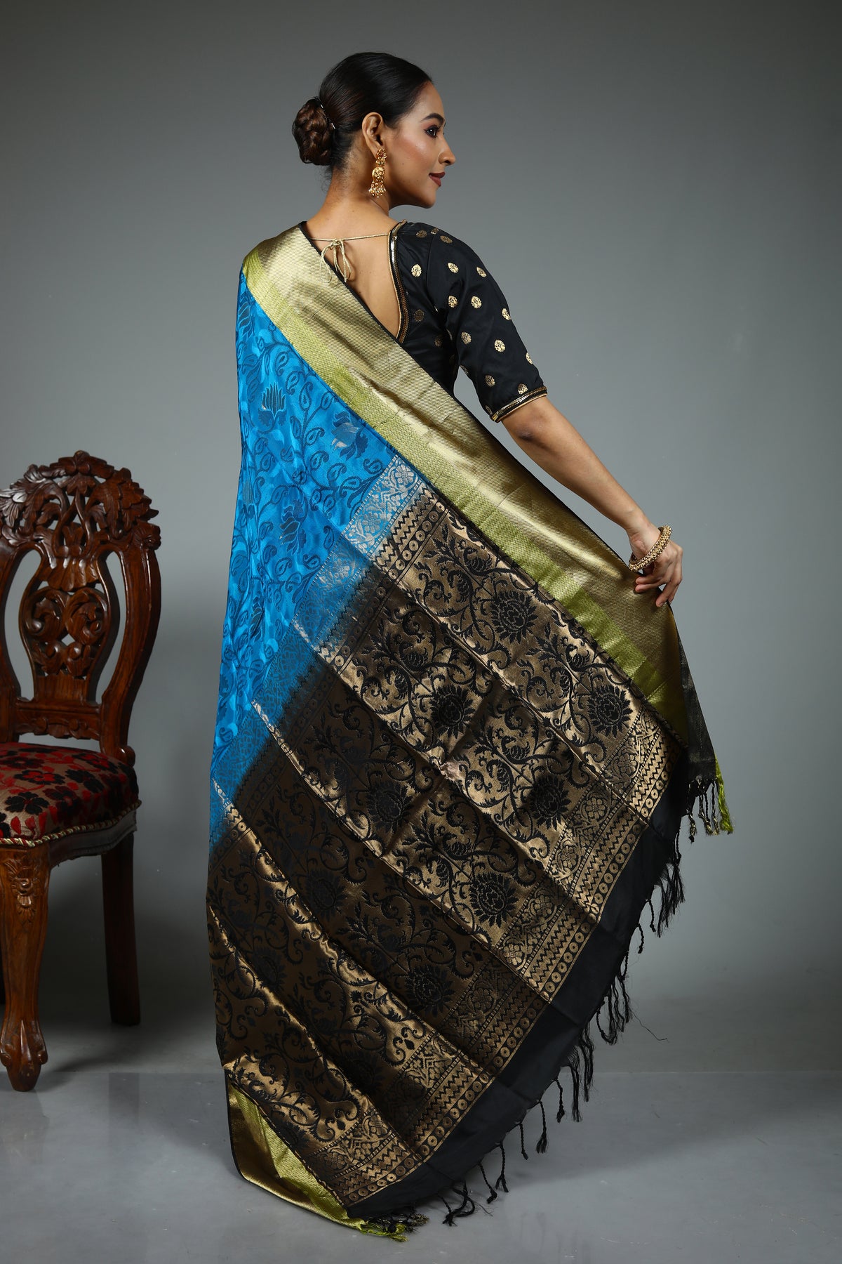Blue Pure Aarni Silk Saree