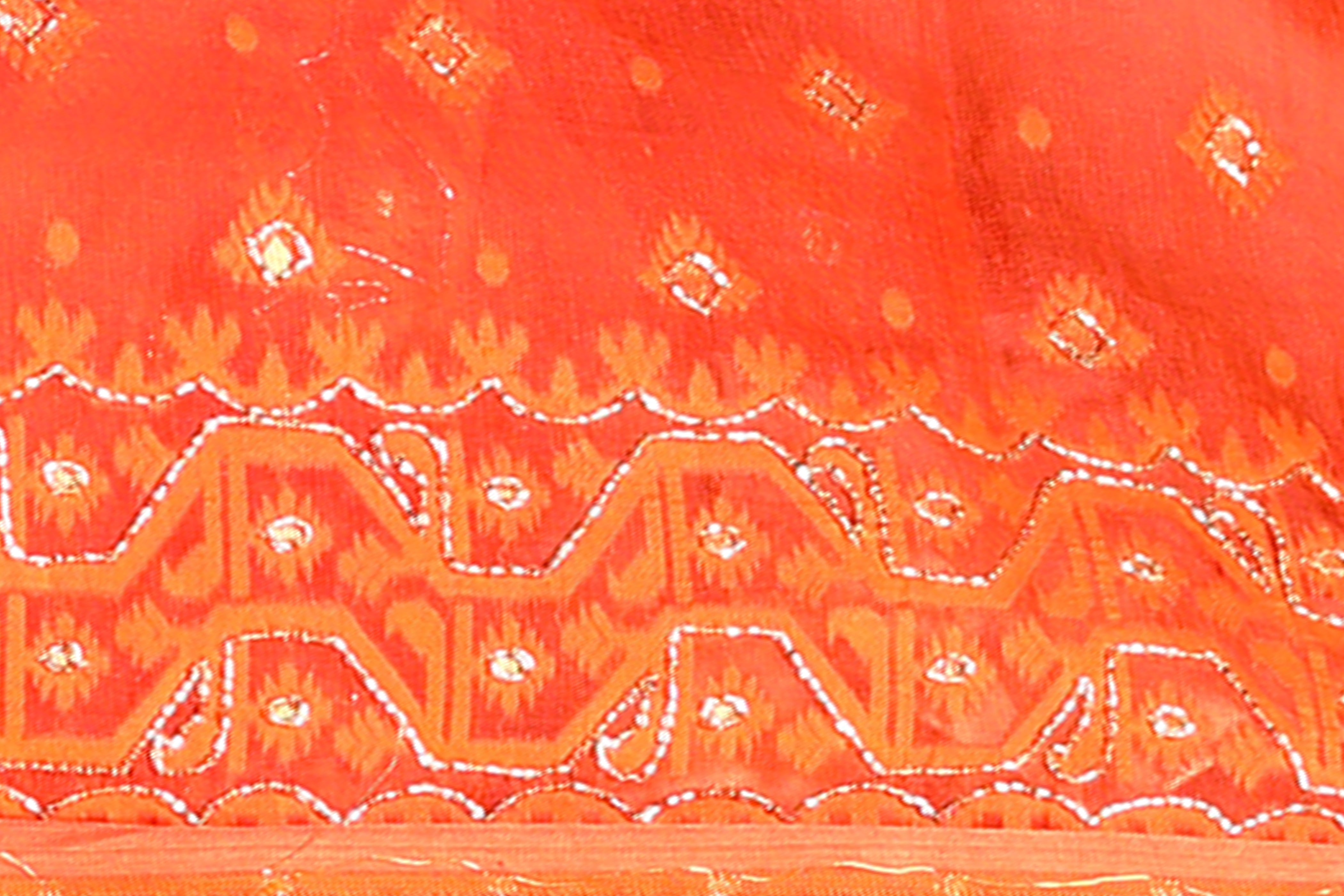 Orange Jamdani Saree with Cutdana Work