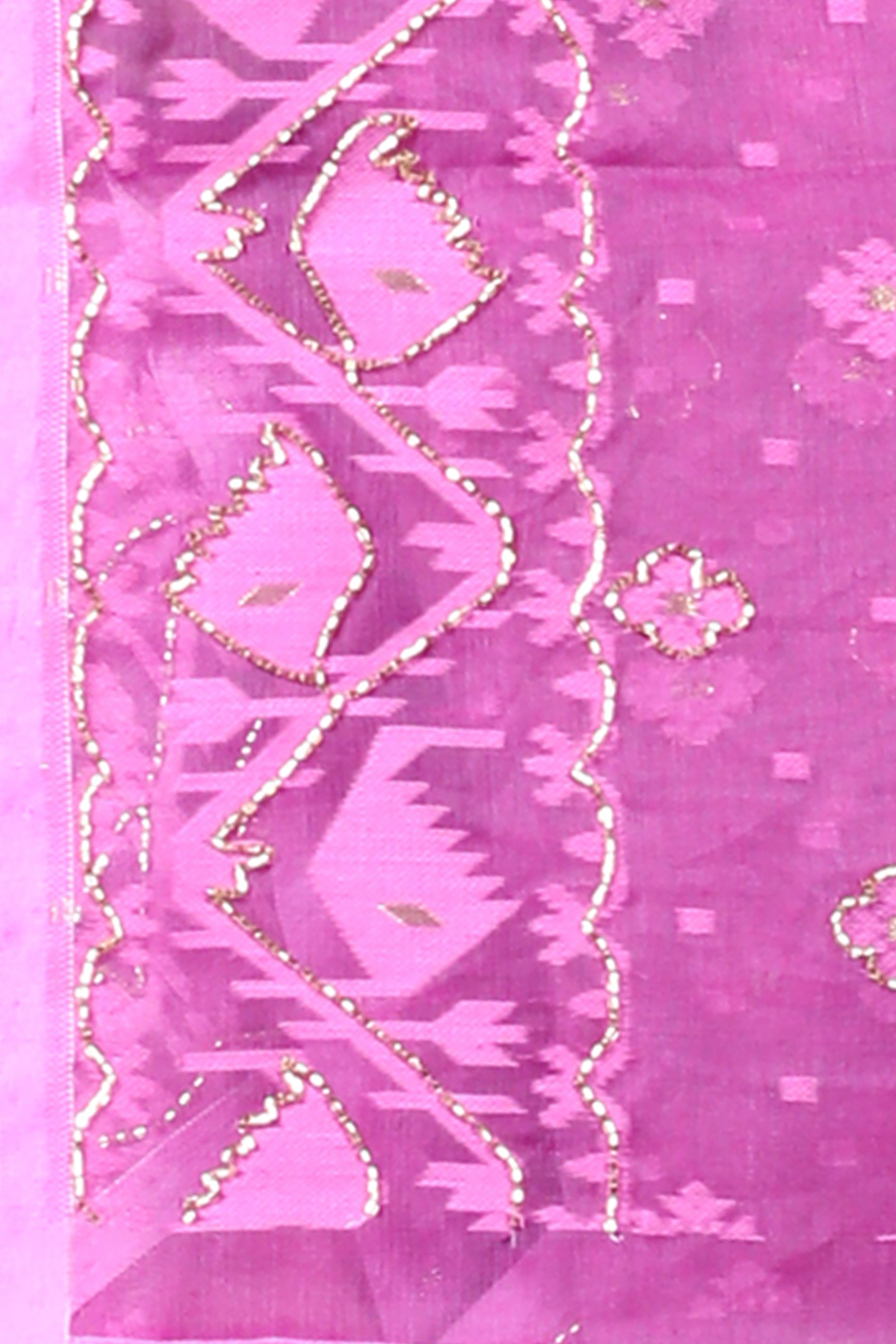 Purple Jamdani Saree with Cutdana Work