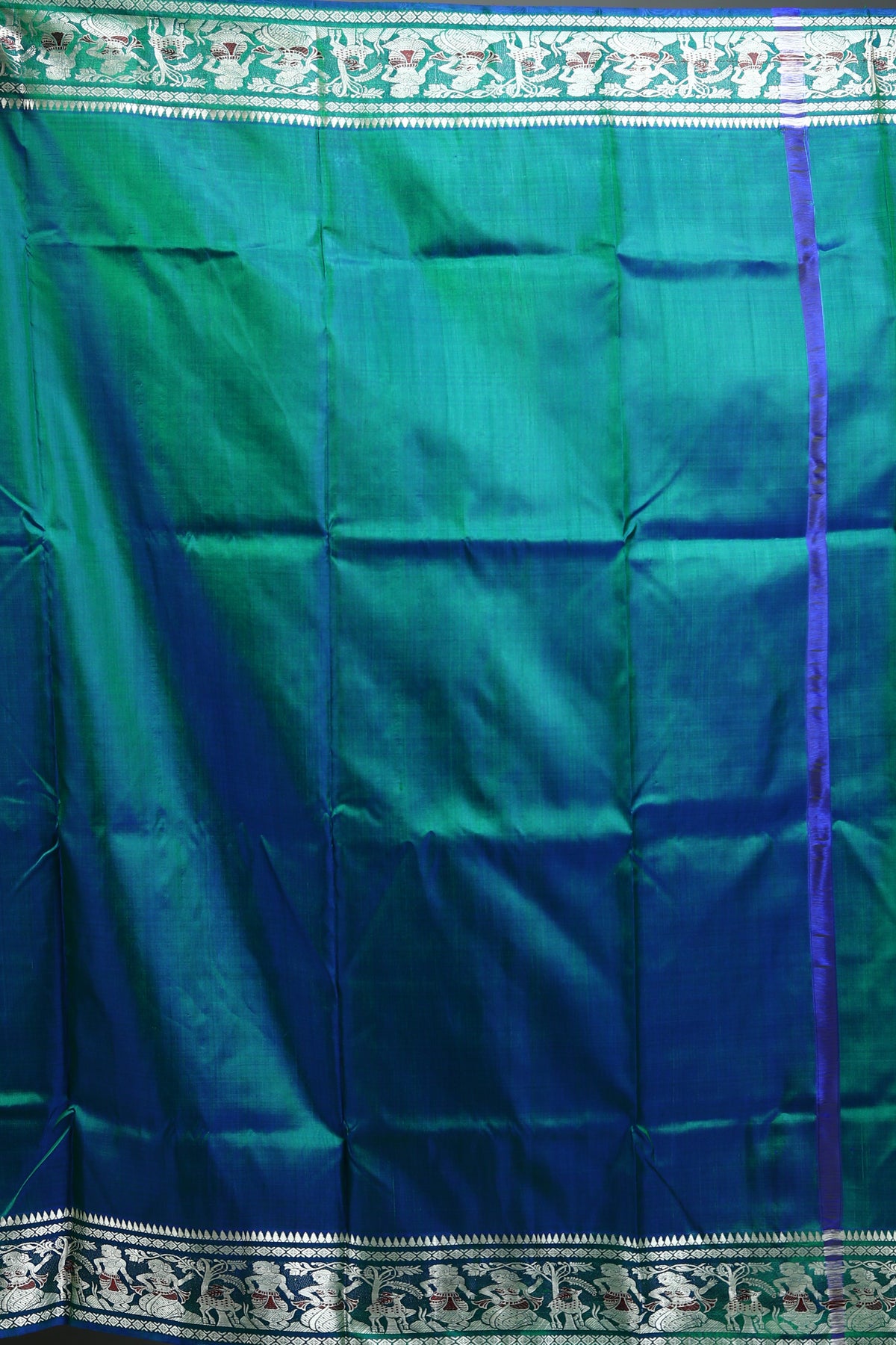Green Dual Tone Pure Baluchari Saree