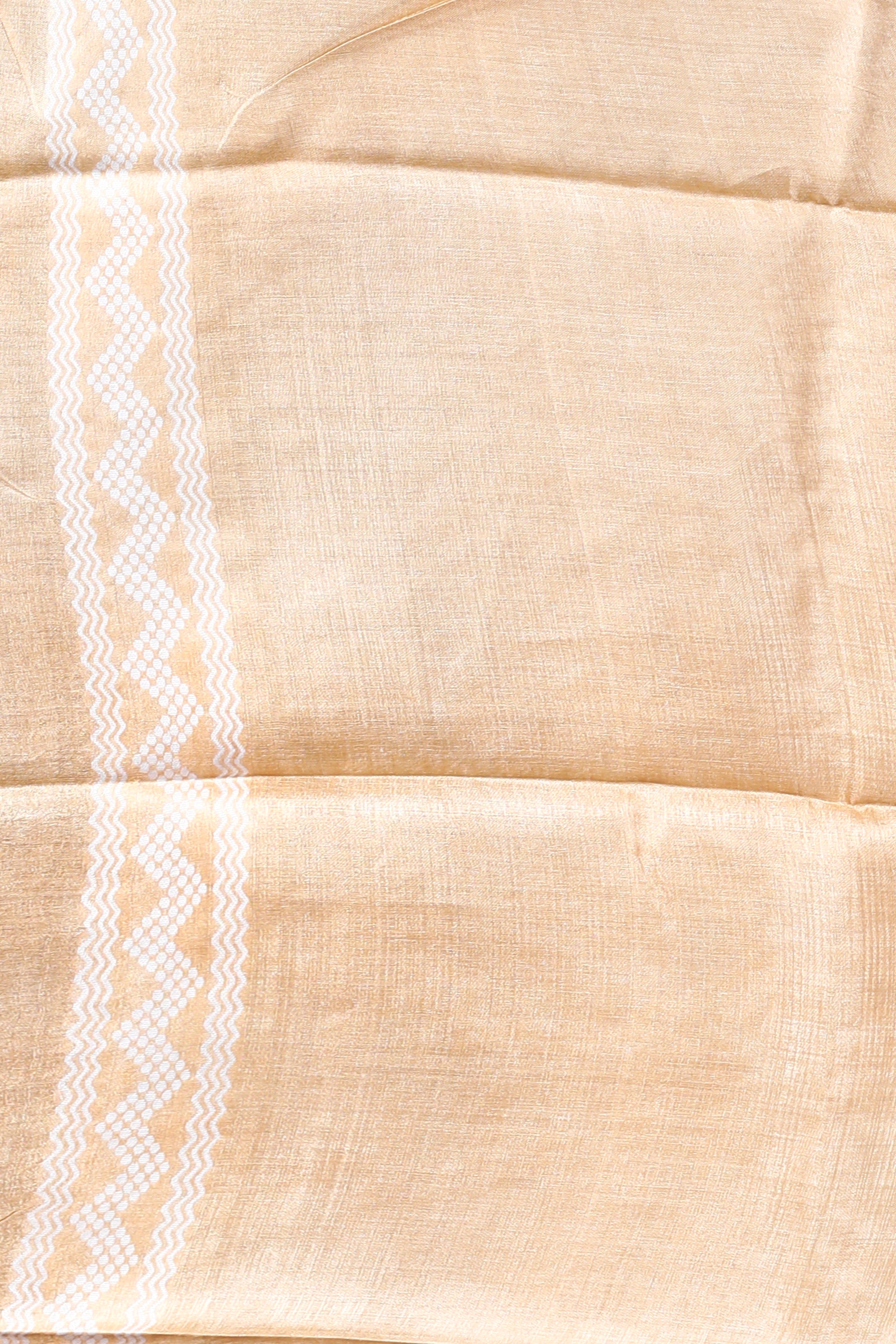 Peach Pure Tussar Silk Saree with Threadwork