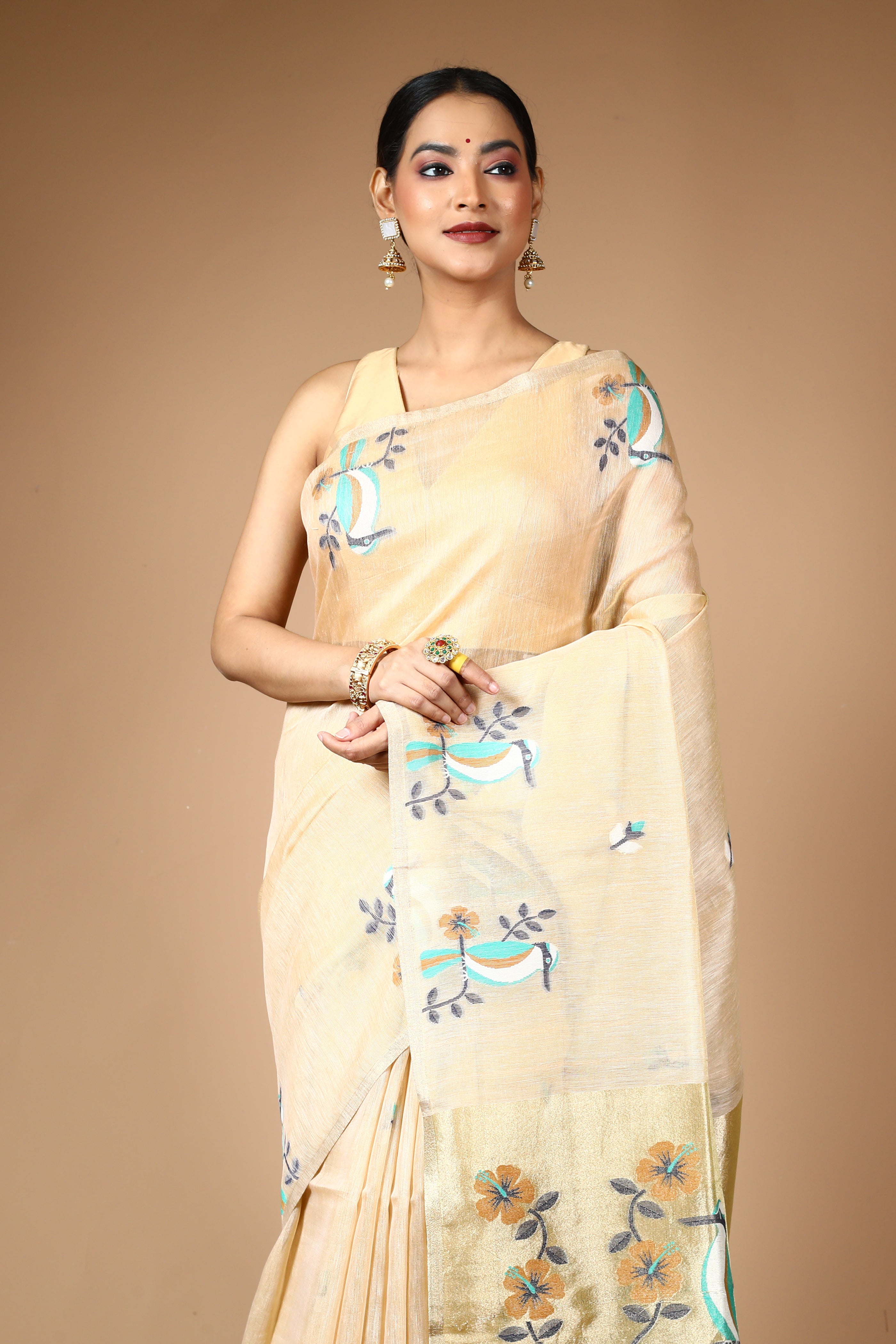 Offwhite Tussar Saree