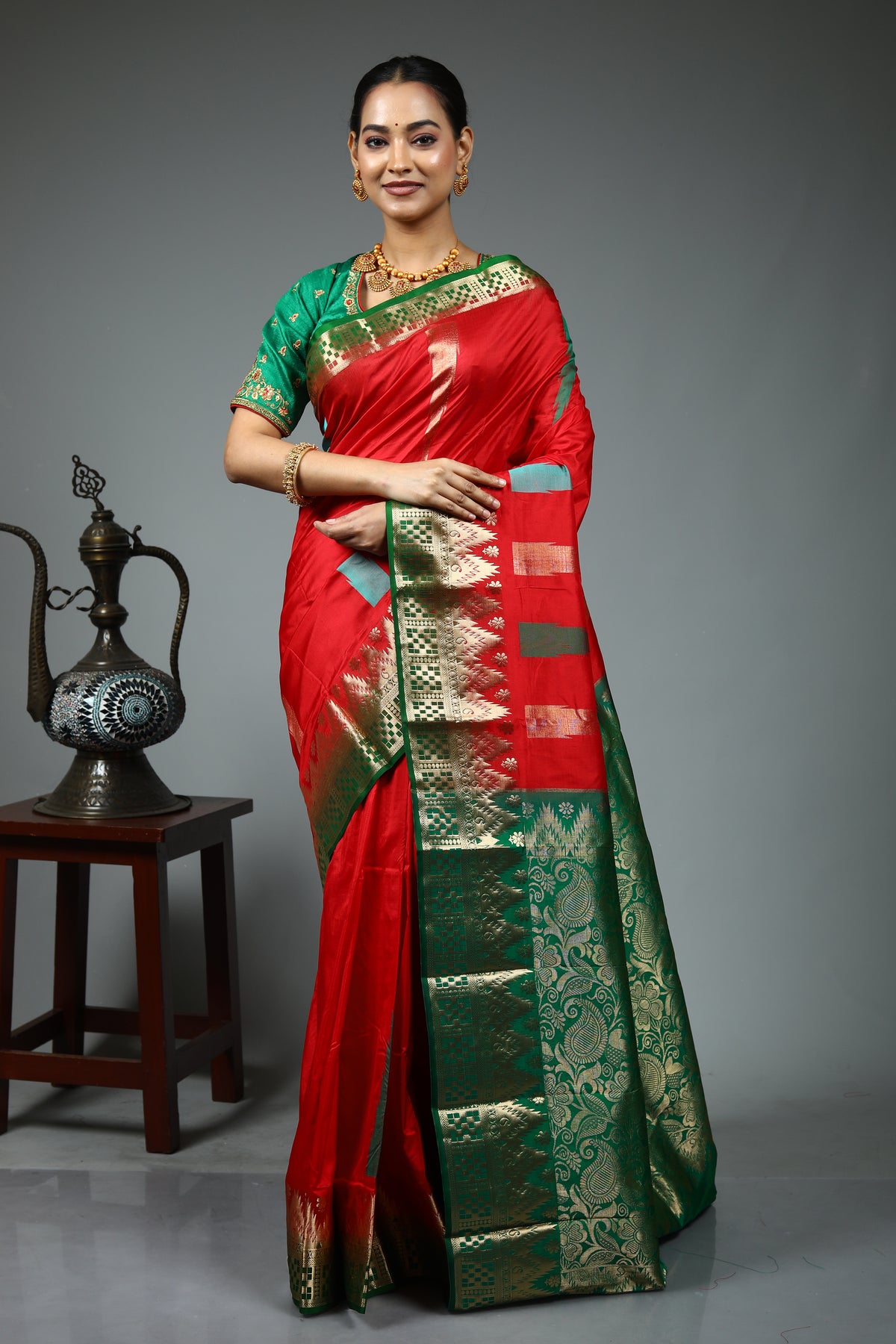 Red Pure Kanjivaram Silk Saree