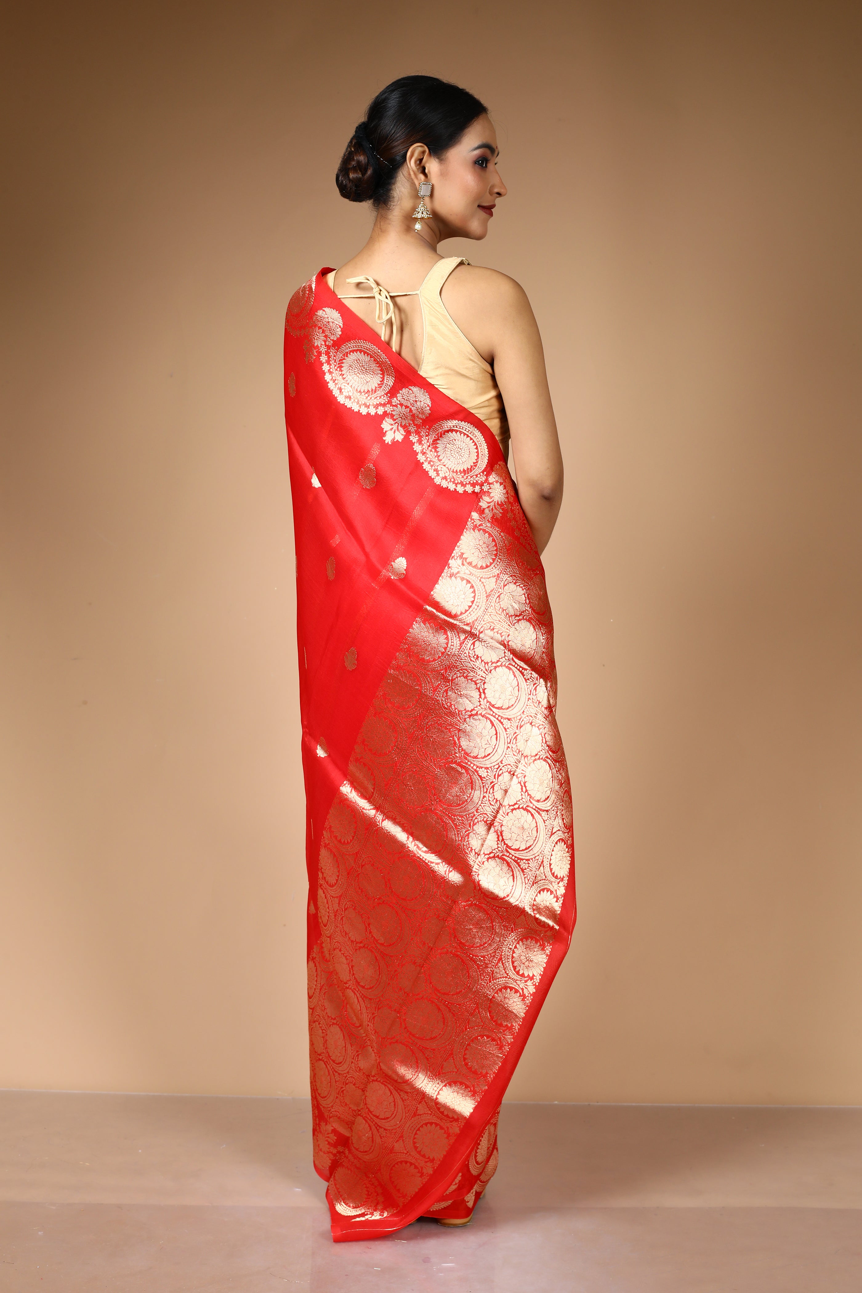 Red Pure Kora Silk Saree
