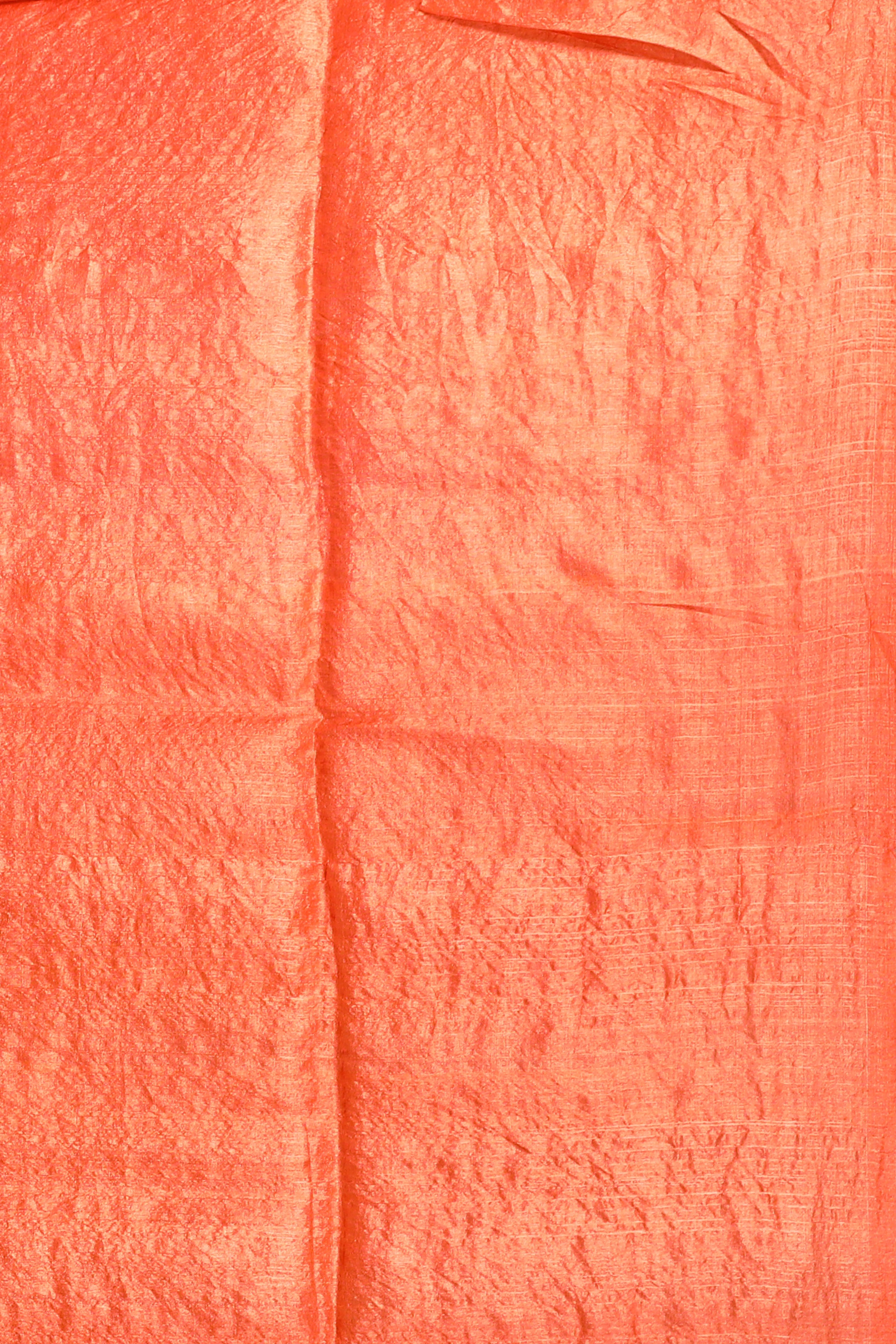 Orange Pure Tussar Saree