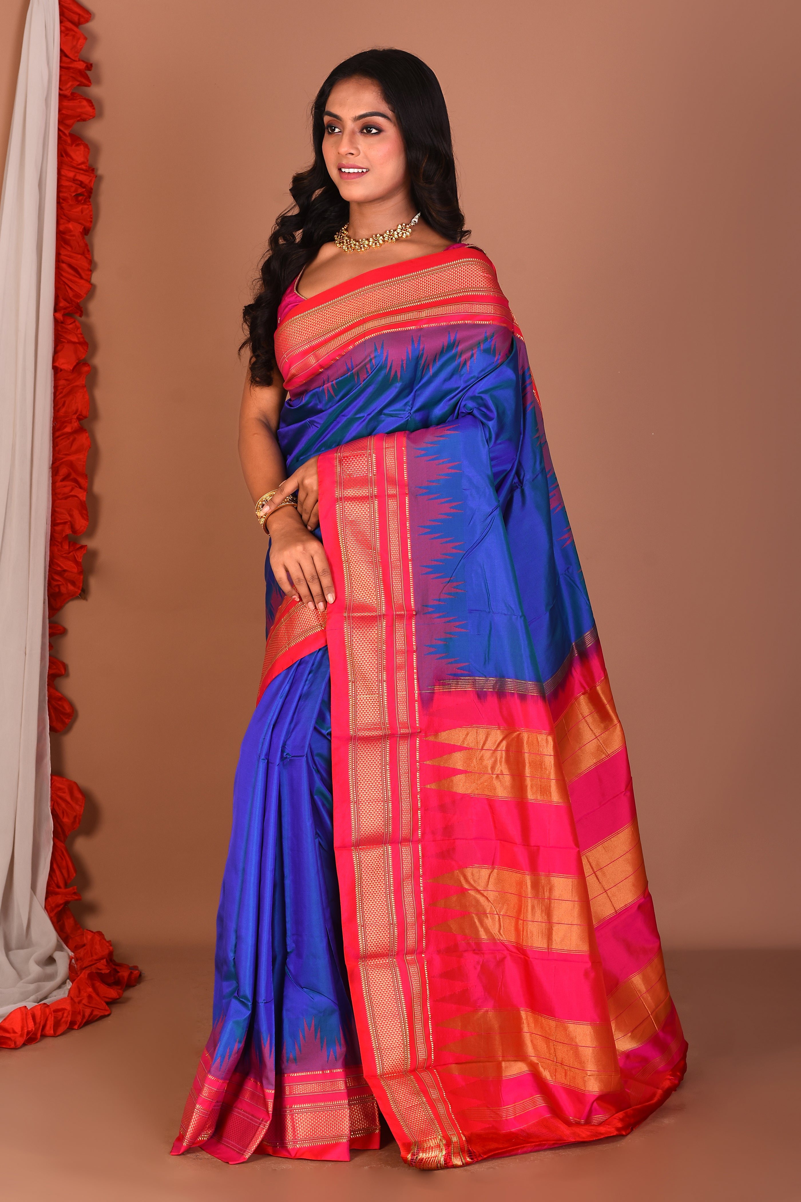 Blue Pure Kanjivaram Silk Saree - Keya Seth Exclusive