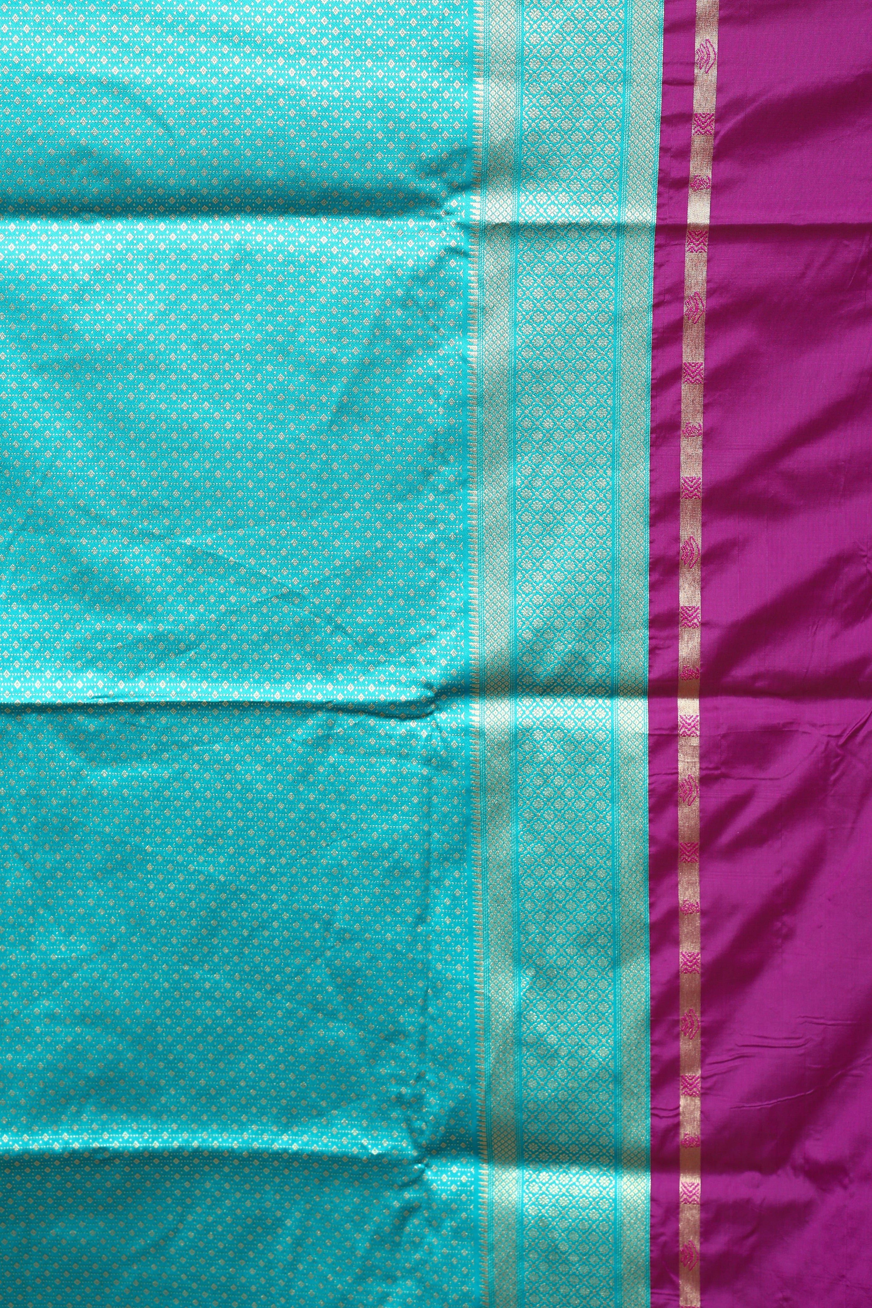 Purple Blended Art Silk Saree