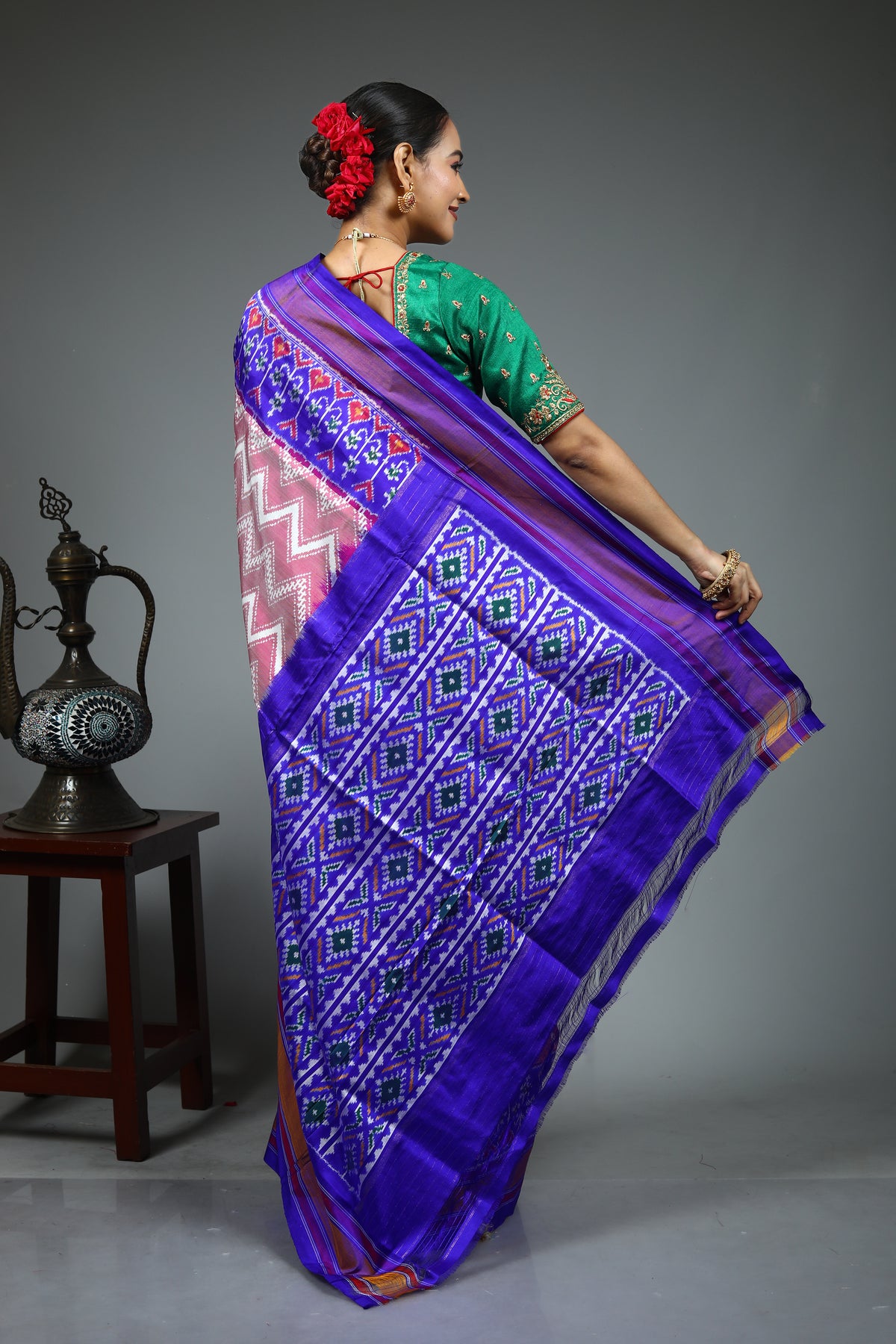 Pink Ikkat Saree