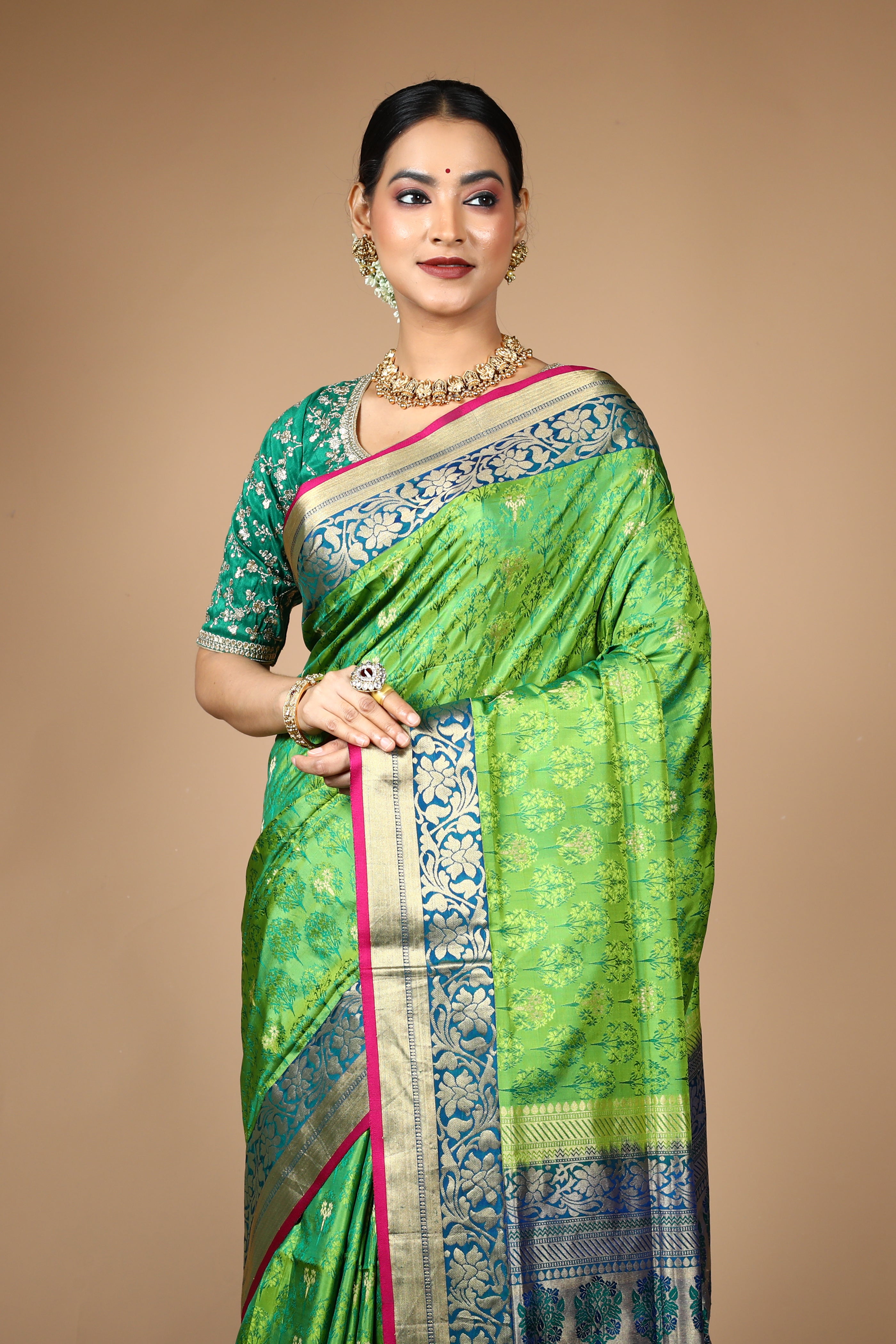 Green Pure Aarni Silk Saree