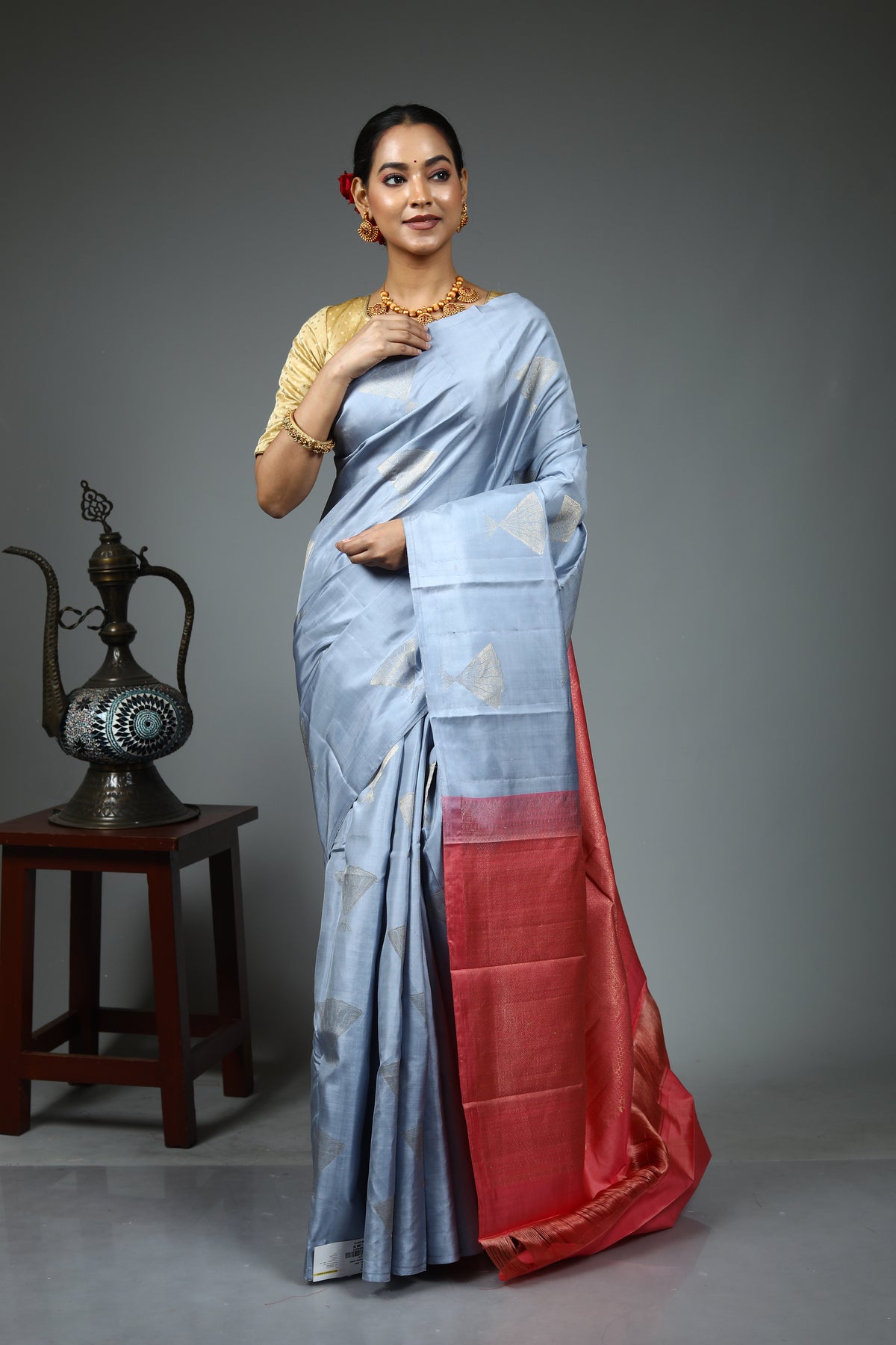 Grey Kanjivaram Silk Saree