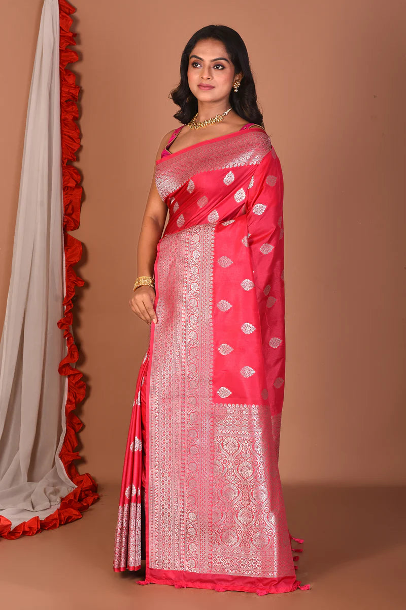 Pink Blended Mashru Silk Saree - Keya Seth Exclusive