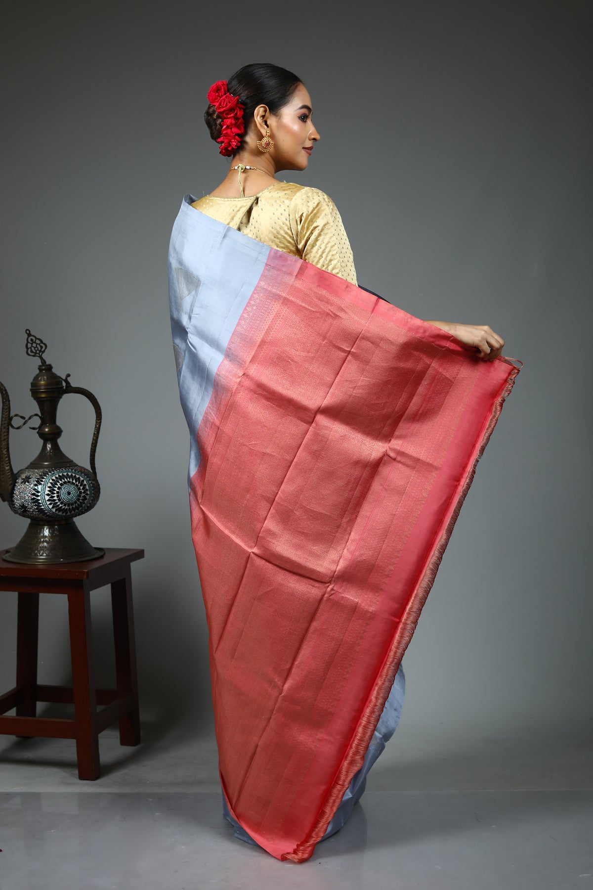 Grey Kanjivaram Silk Saree