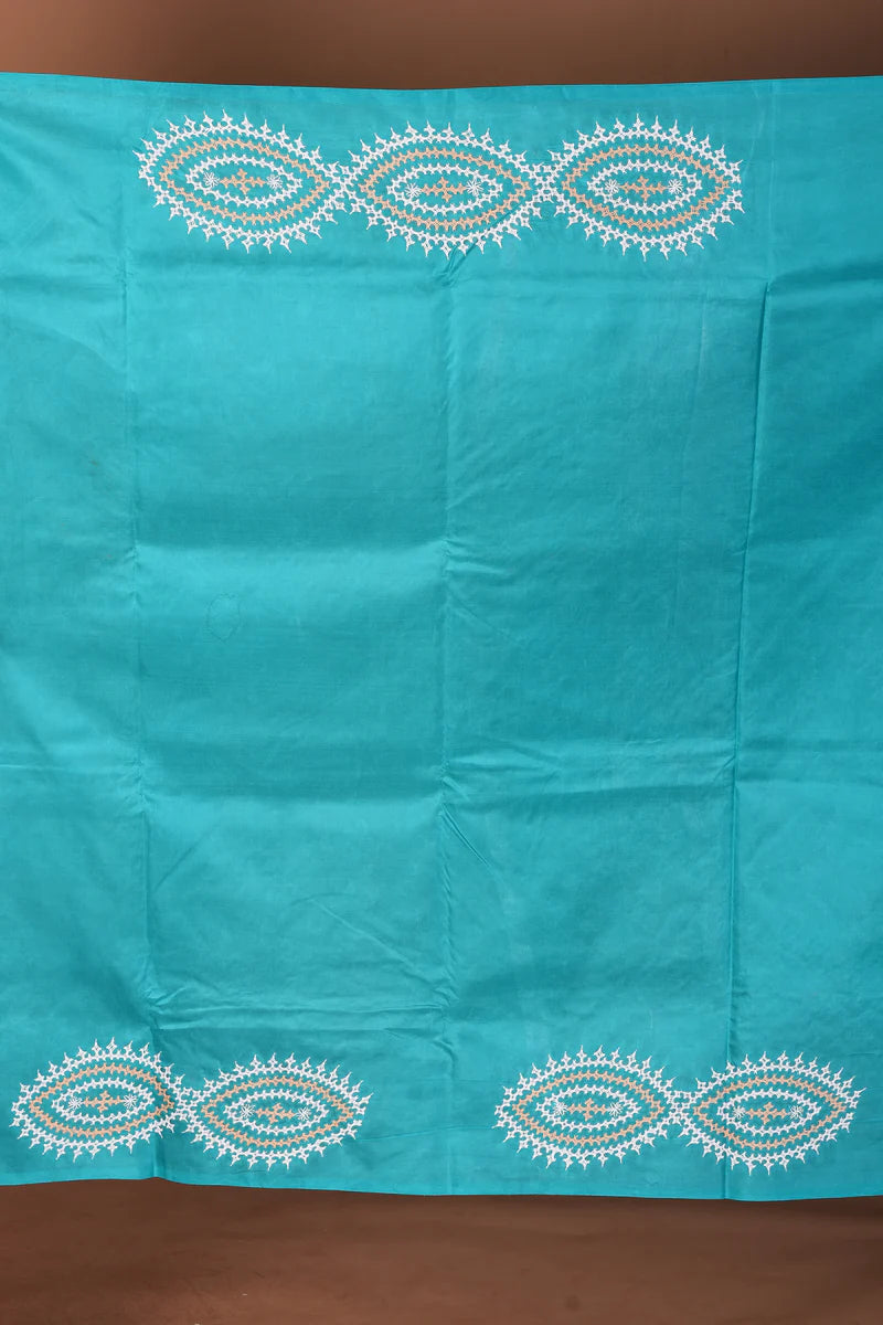 Rama Green Pure Katha Stitch Saree - Keya Seth Exclusive