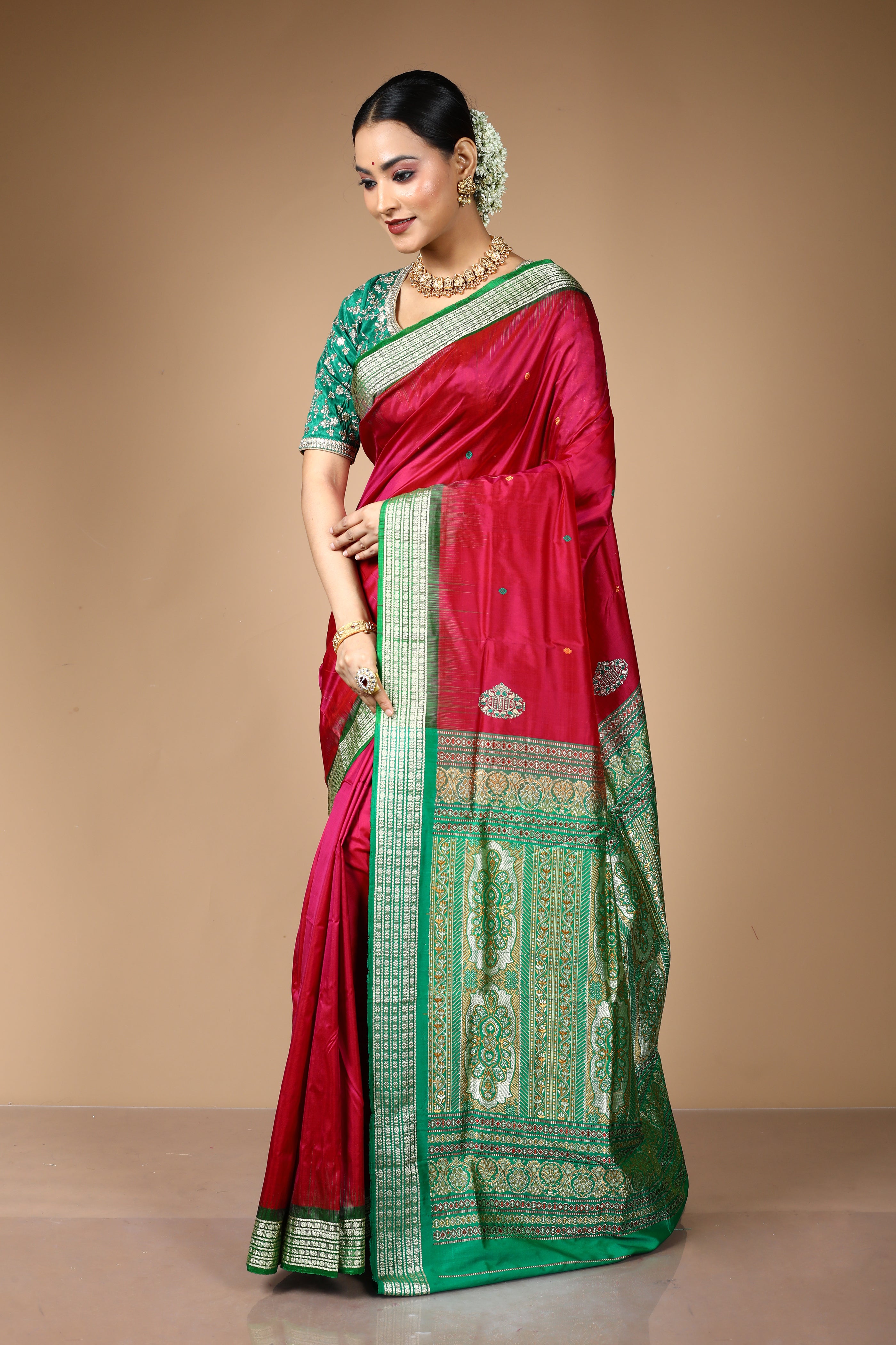 Wine Pure Bomkai Saree