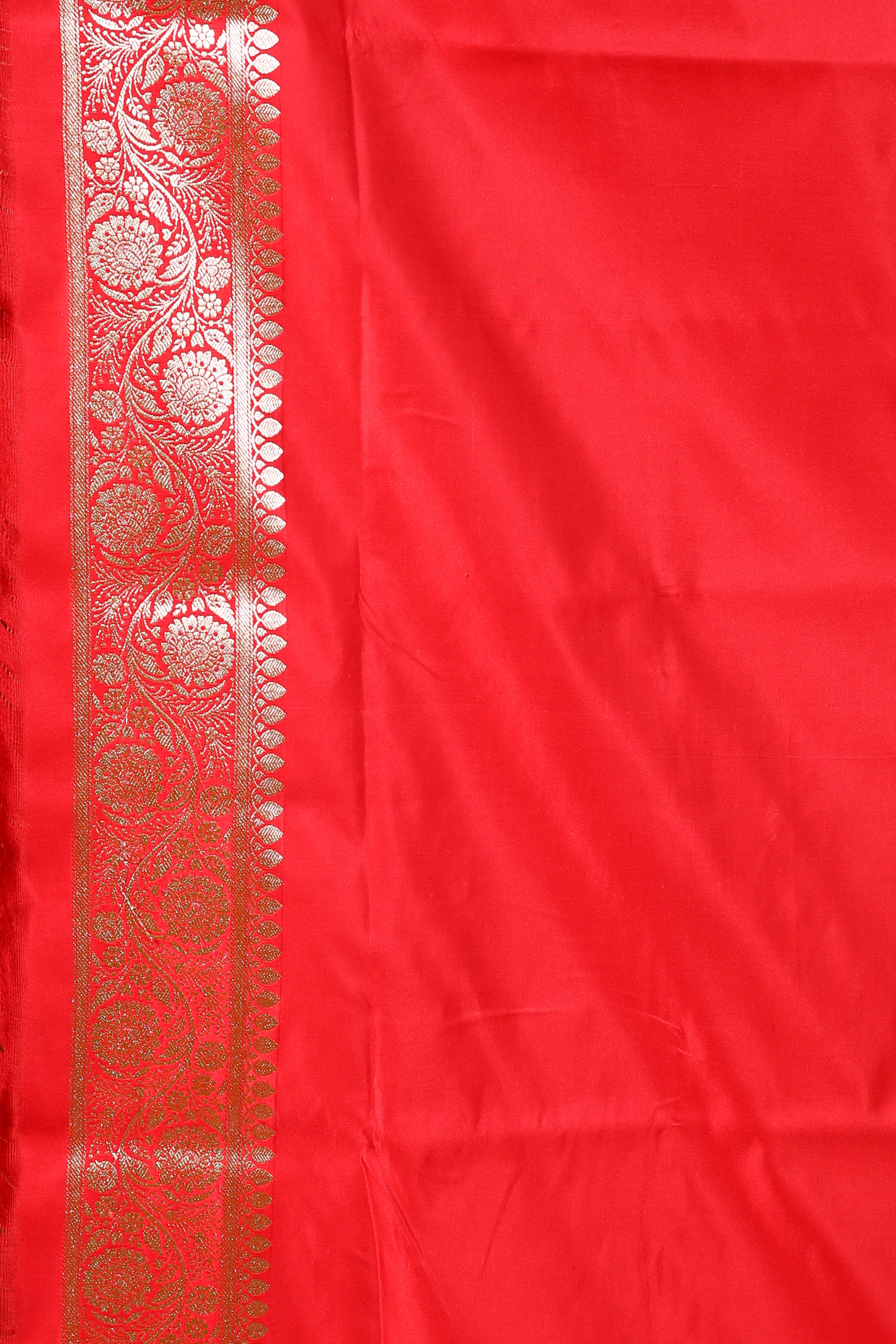 Peach Blended Satin Banarasi Saree
