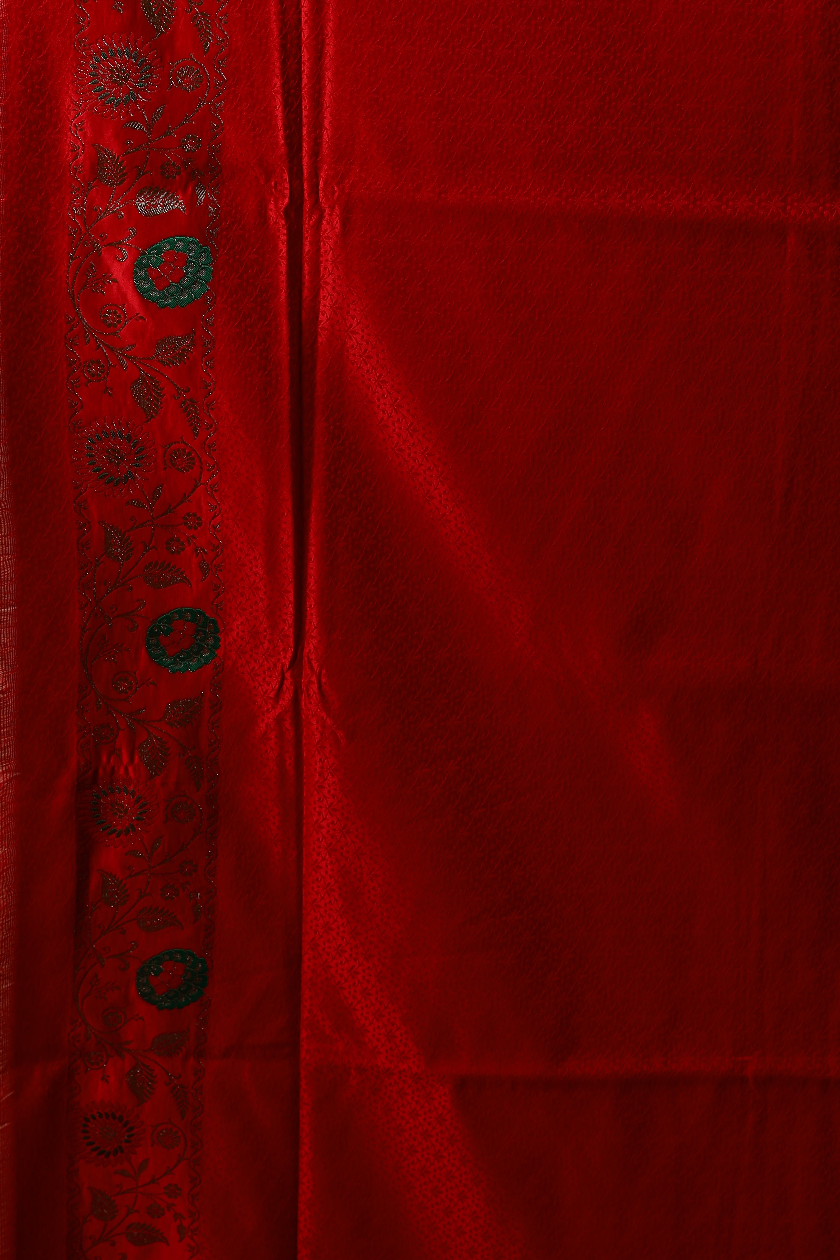 Red Blended Satin Banarasi Saree