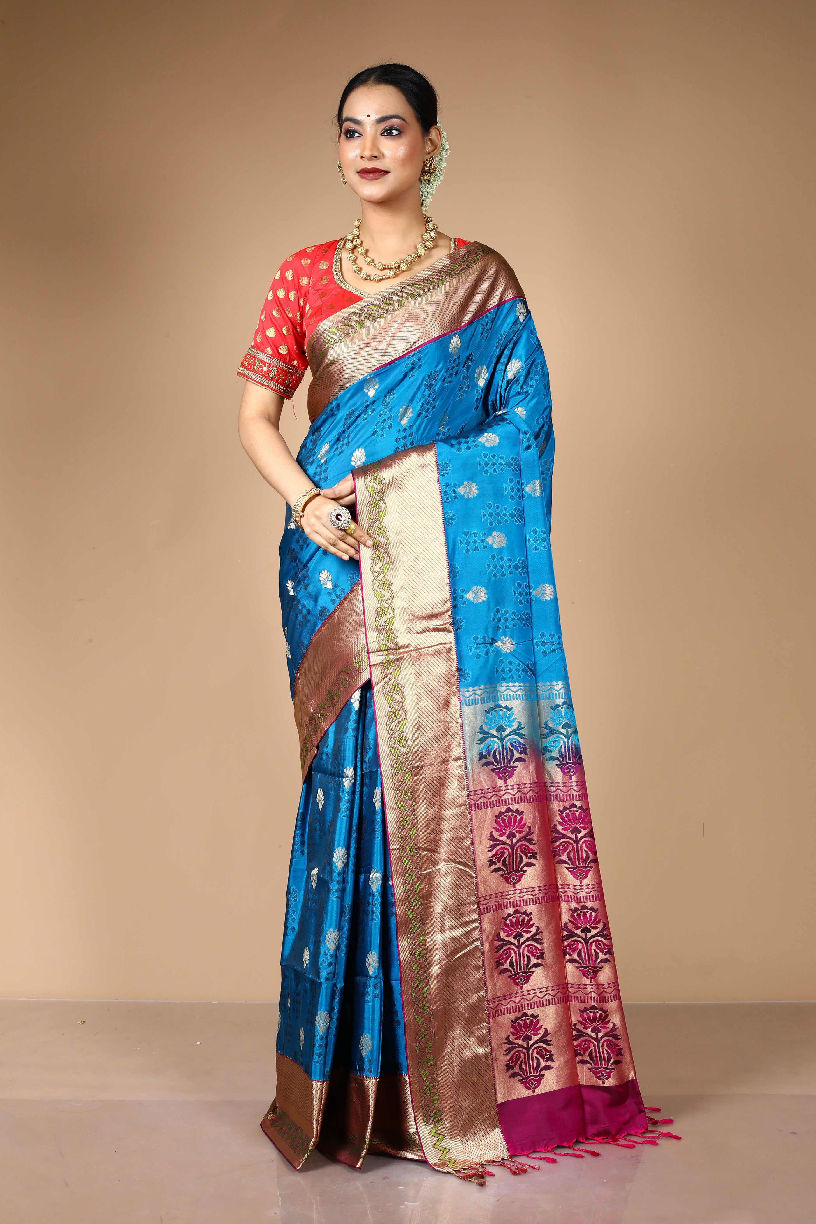 Blue Pure Aarni Silk Saree